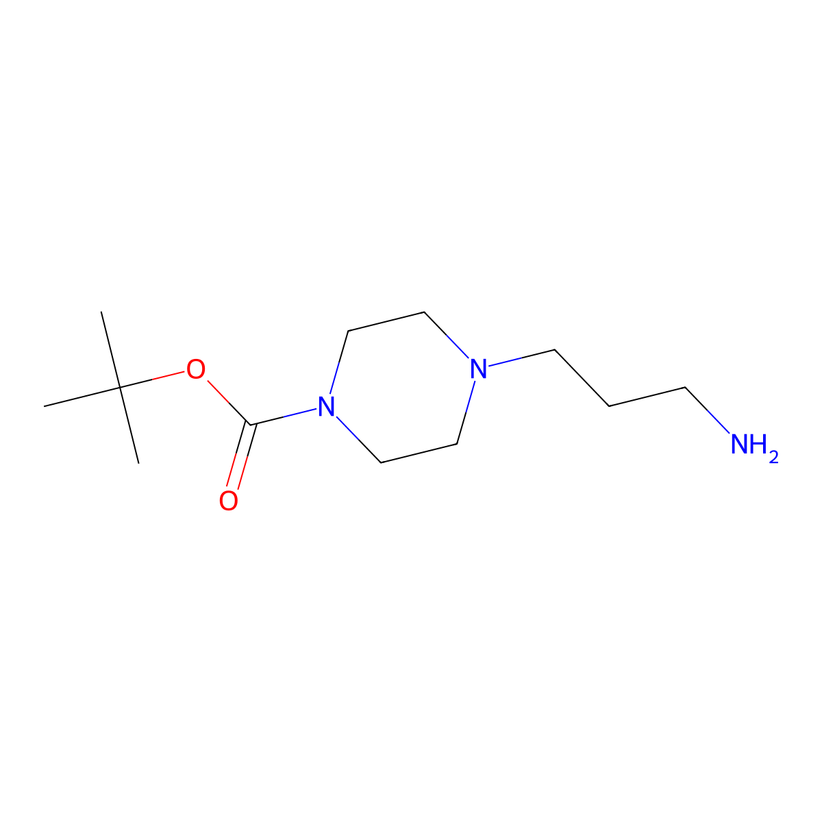 1-tert-Butyloxycarbonyl-4-(3-aminopropyl)piperazine molecular structure, CAS 373608-48-1