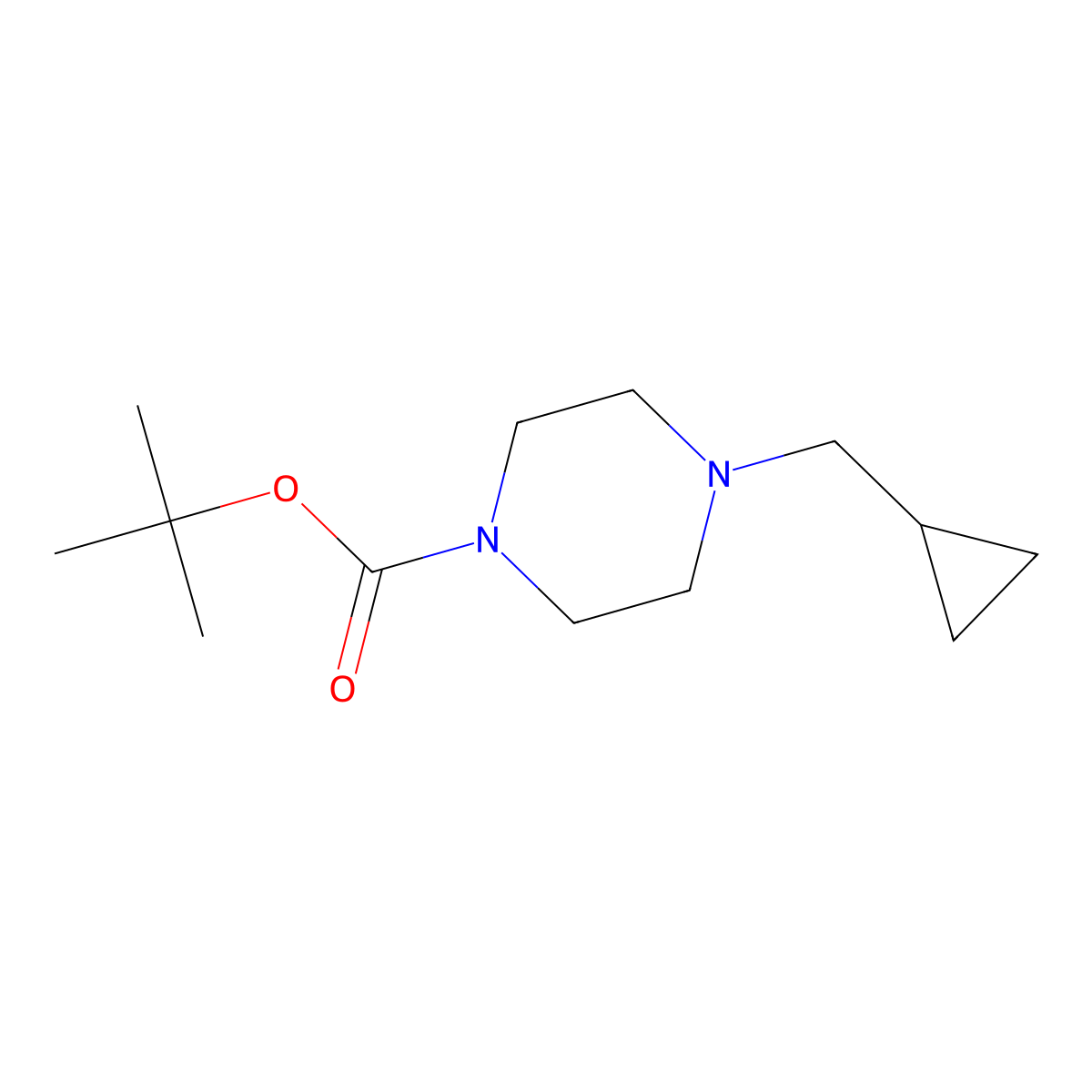 Tert-butyl 4-(cyclopropylmethyl)piperazine-1-carboxylate molecular structure, CAS 373608-50-5