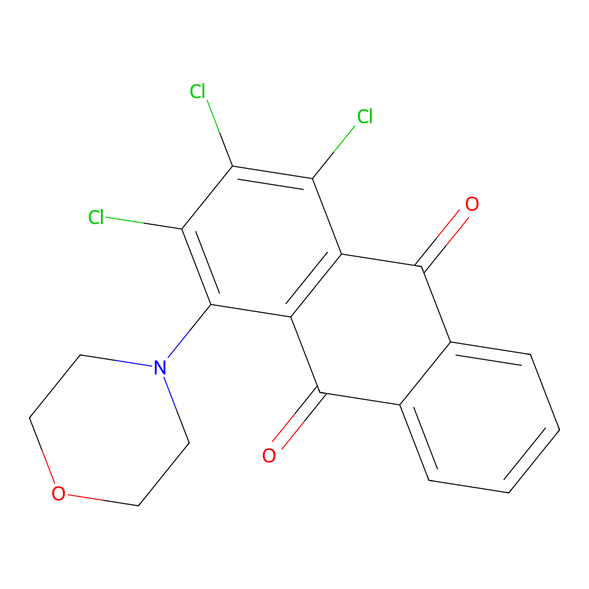 1,2,3-Trichloro-4-morpholin-4-ylanthracene-9,10-dione molecular structure, CAS 373610-00-5