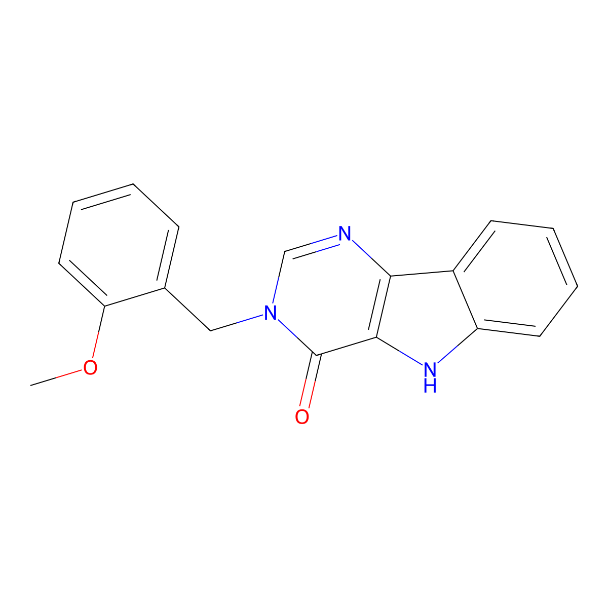 3-(2-methoxybenzyl)-3H-pyrimido[5,4-b]indol-4(5H)-one molecular structure, CAS 373610-16-3