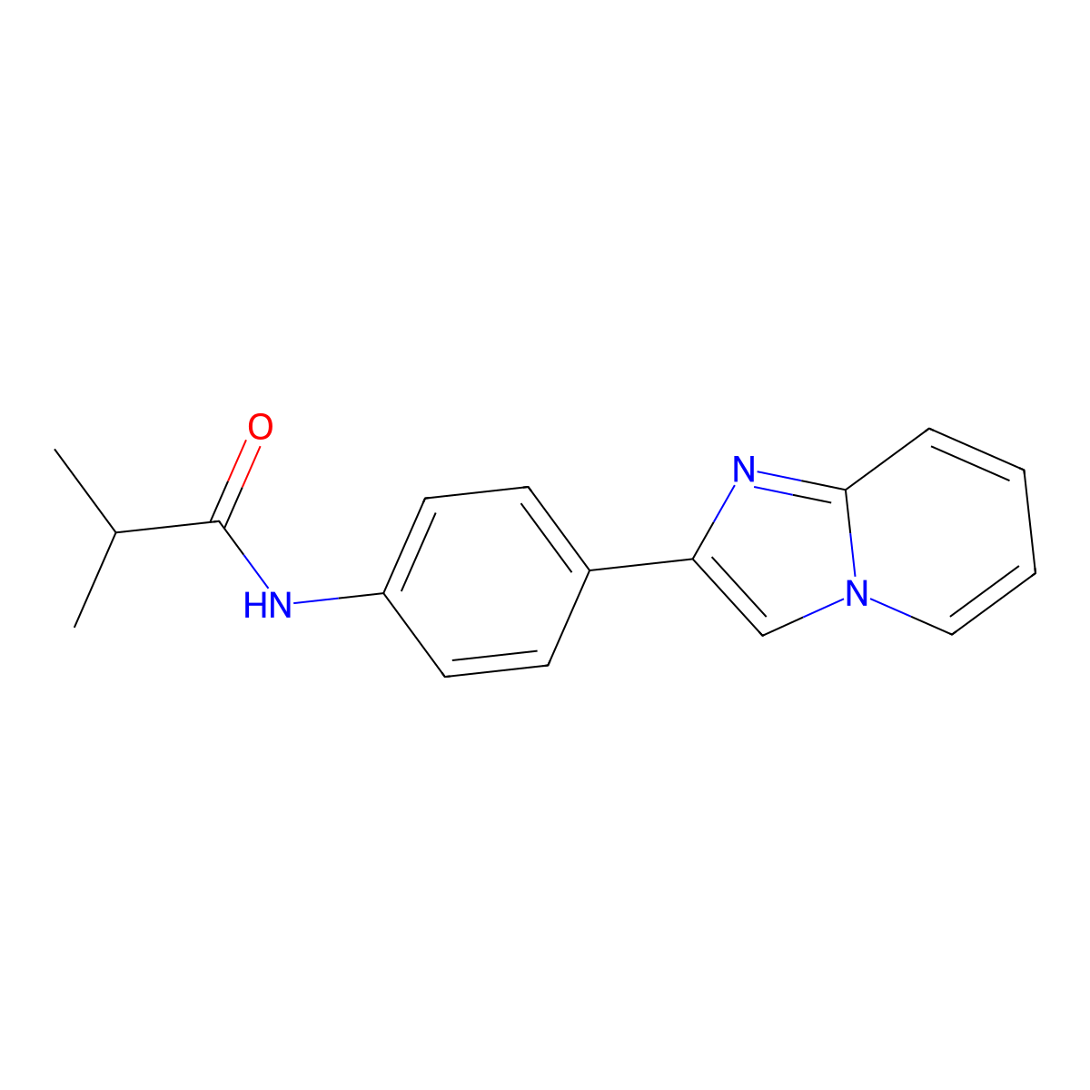 N-(4-imidazo[1,2-a]pyridin-2-ylphenyl)-2-methylpropanamide molecular structure, CAS 373610-88-9