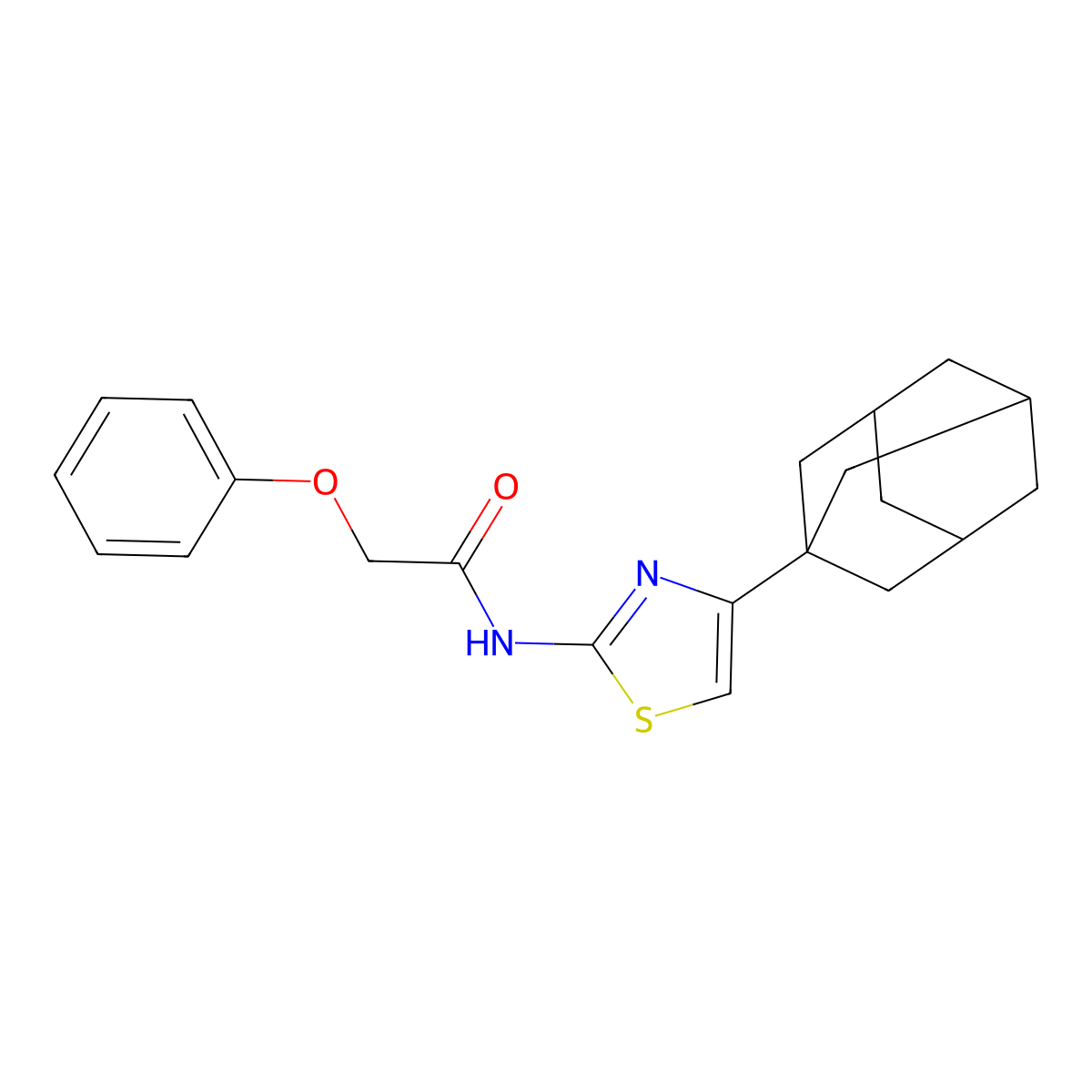 N-[4-(1-adamantyl)-1,3-thiazol-2-yl]-2-phenoxyacetamide molecular structure, CAS 373610-89-0