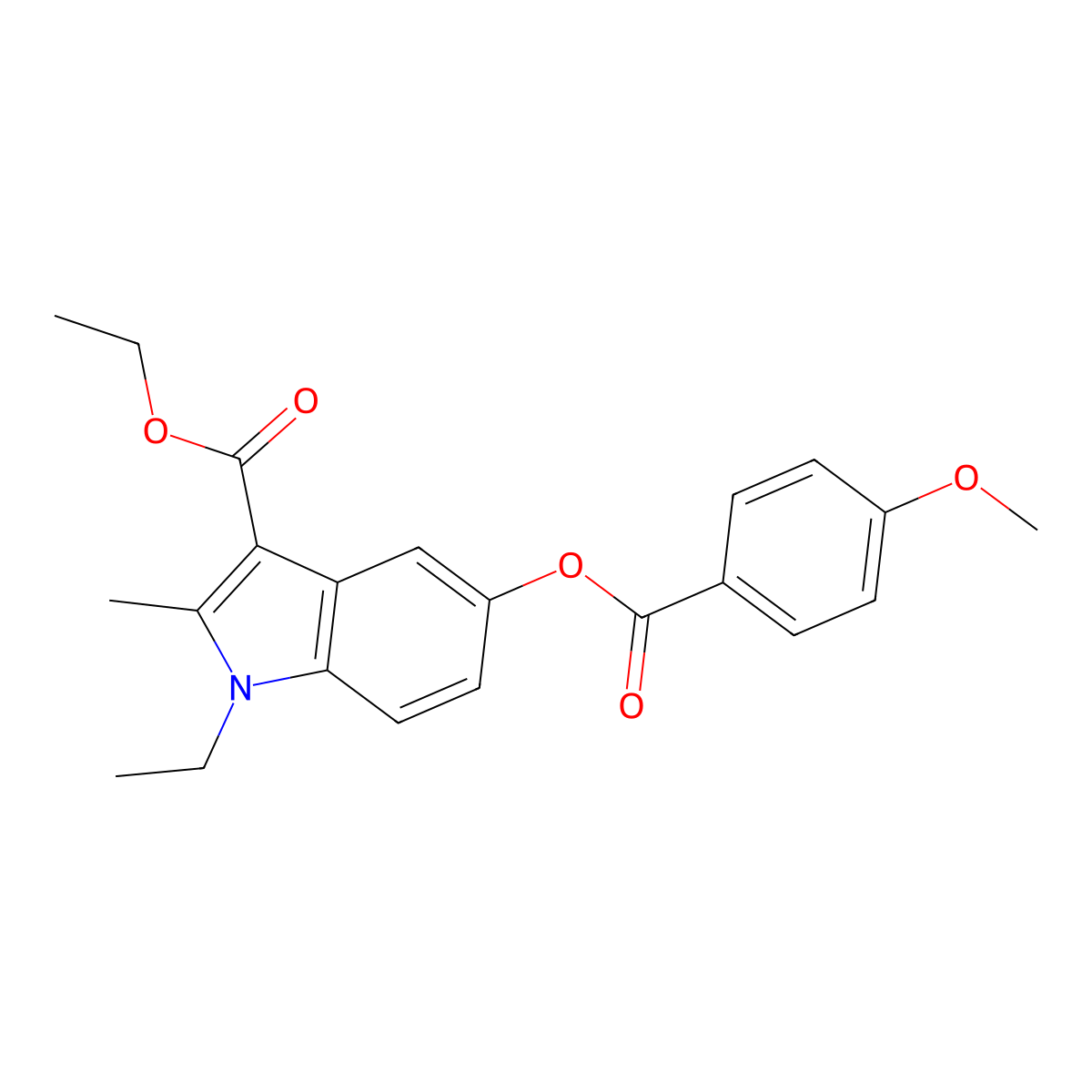 ethyl 1-ethyl-5-((4-methoxybenzoyl)oxy)-2-methyl-1H-indole-3-carboxylate molecular structure, CAS 373611-30-4
