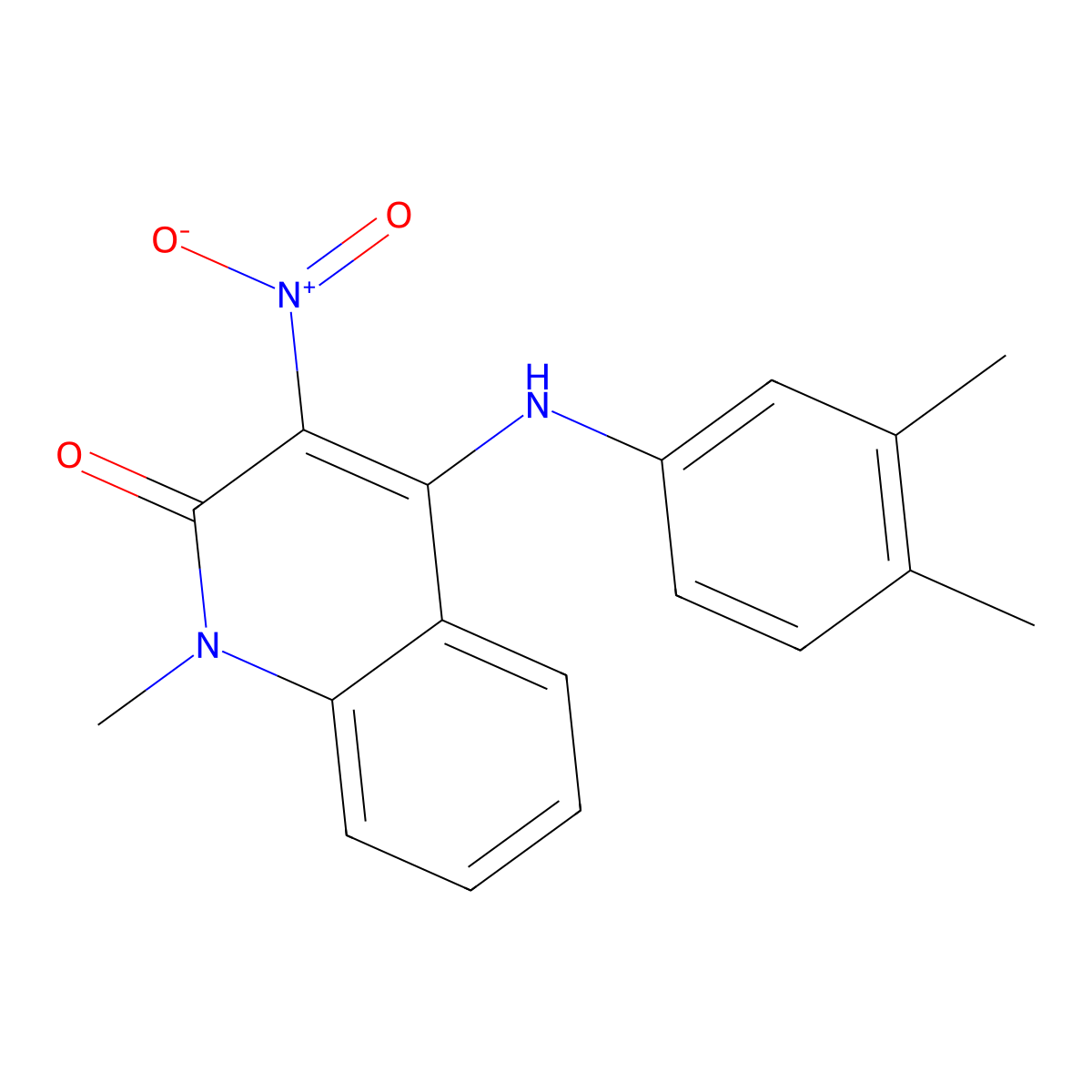 4-(3,4-Dimethylanilino)-1-methyl-3-nitroquinolin-2-one molecular structure, CAS 373611-73-5