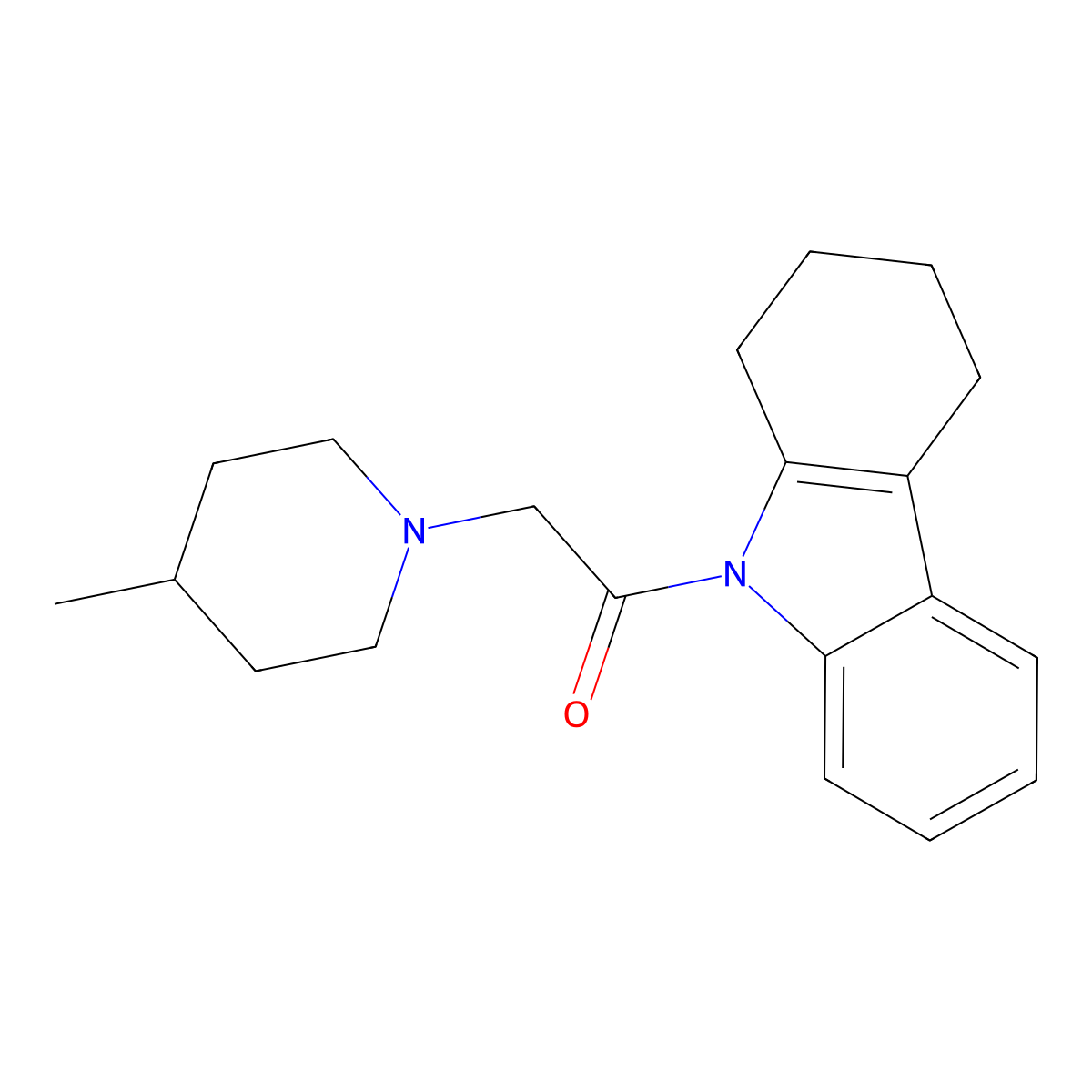 2-(4-Methyl-piperidin-1-yl)-1-(1,2,3,4-tetrahydro-carbazol-9-yl)-ethanone molecular structure, CAS 373612-62-5