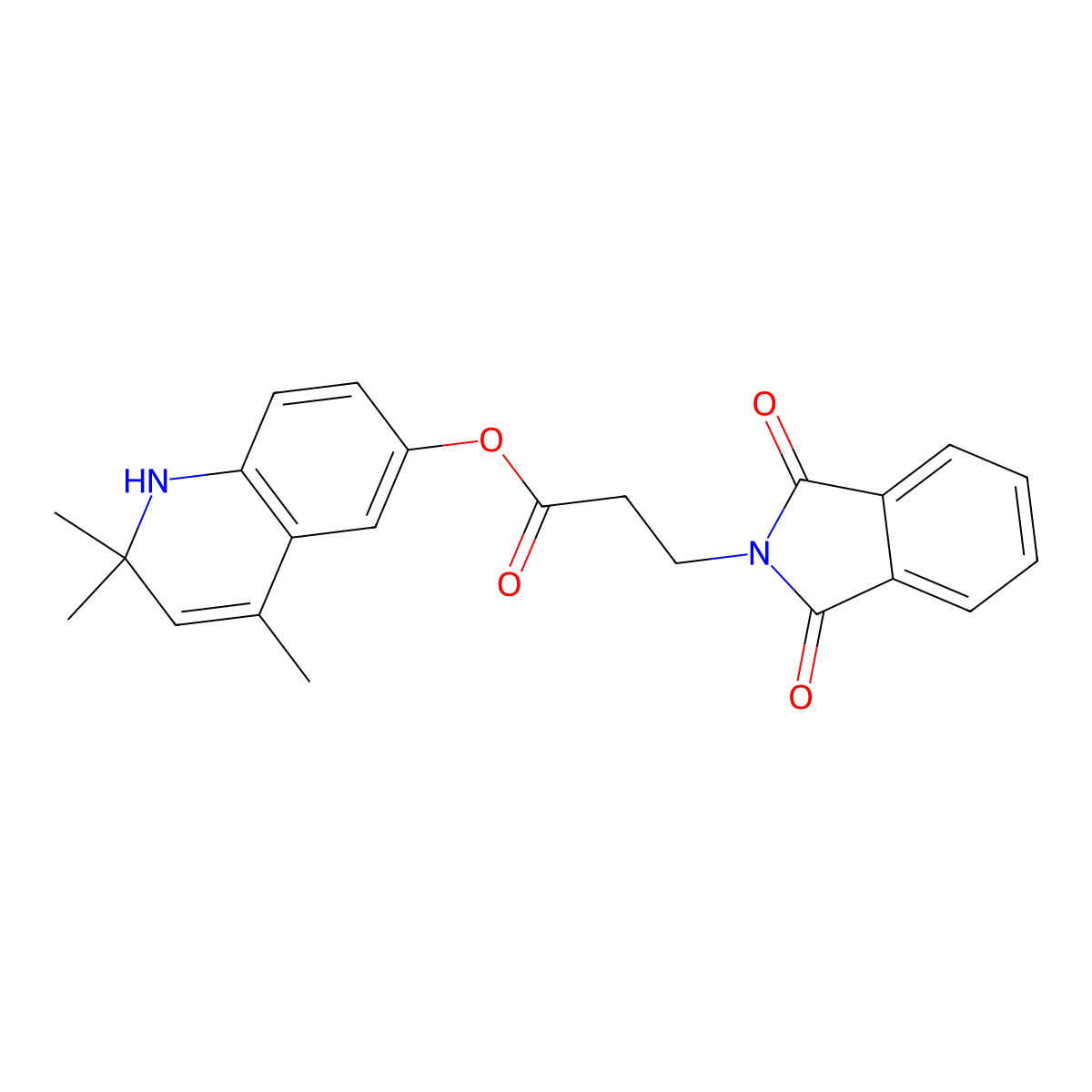 2,2,4-trimethyl-1,2-dihydroquinolin-6-yl 3-(1,3-dioxo-1,3-dihydro-2H-isoindol-2-yl)propanoate molecular structure, CAS 373612-90-9