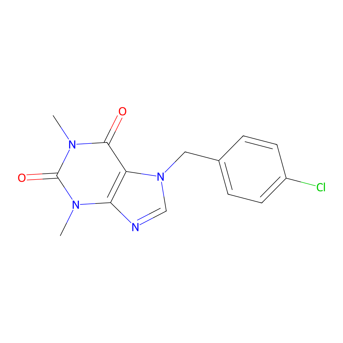 7-(4-chlorobenzyl)-1,3-dimethyl-3,7-dihydro-1H-purine-2,6-dione molecular structure, CAS 373614-35-8