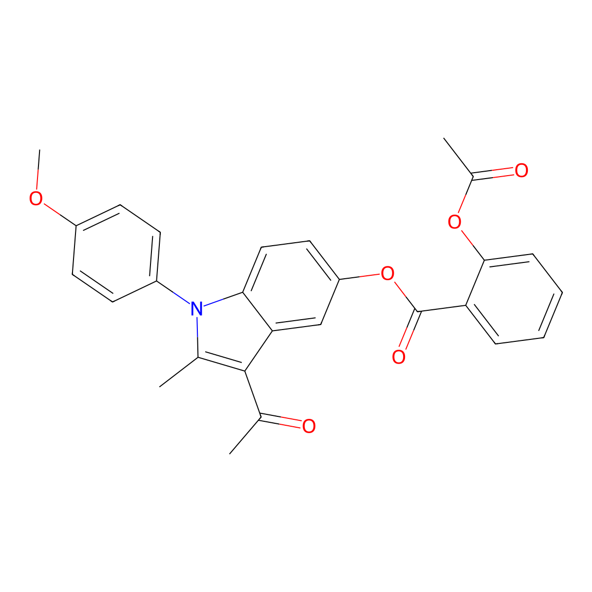 3-acetyl-1-(4-methoxyphenyl)-2-methyl-1H-indol-5-yl 2-(acetyloxy)benzoate molecular structure, CAS 373615-00-0