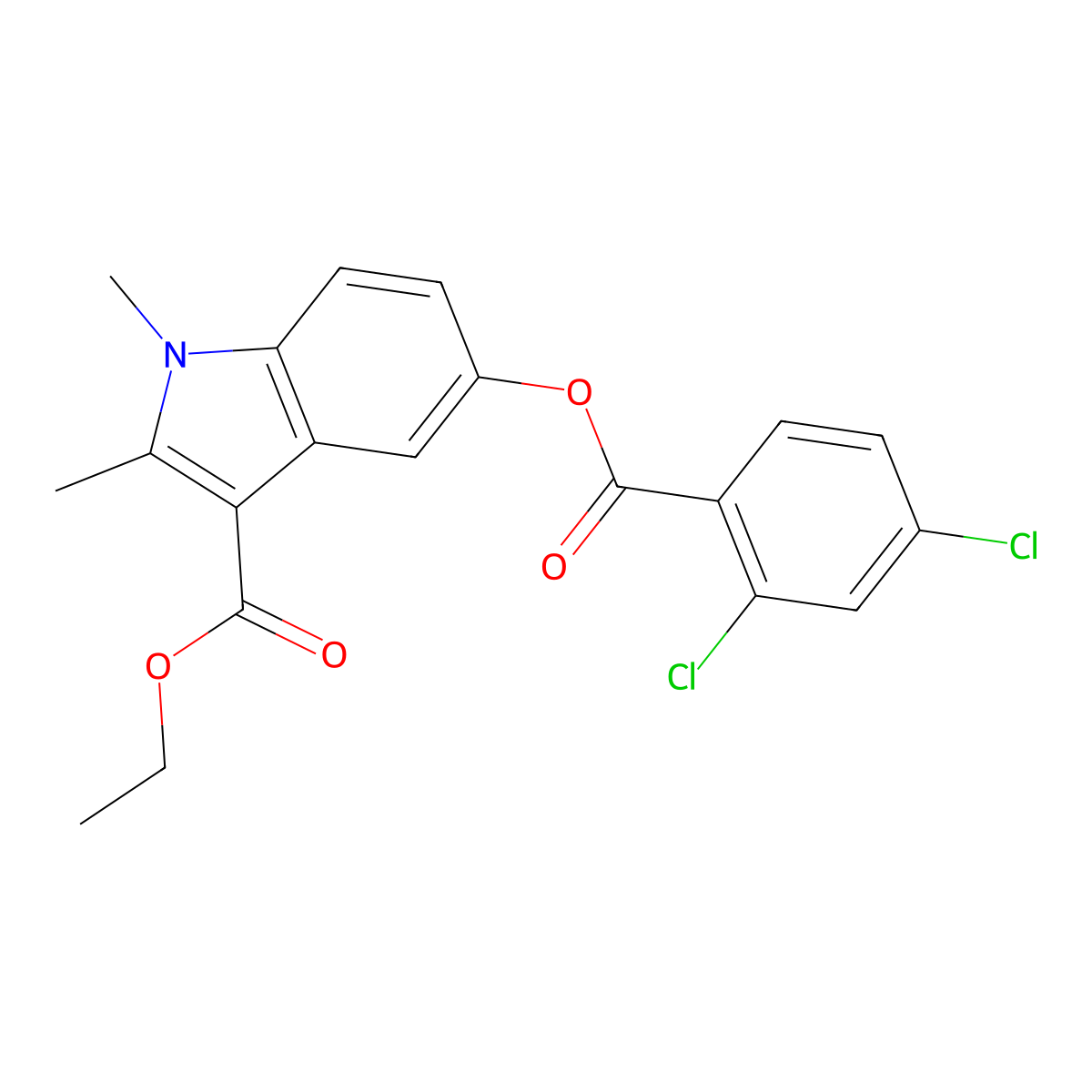 3-(Ethoxycarbonyl)-1,2-dimethylindol-5-yl 2,4-dichlorobenzoate molecular structure, CAS 373615-61-3