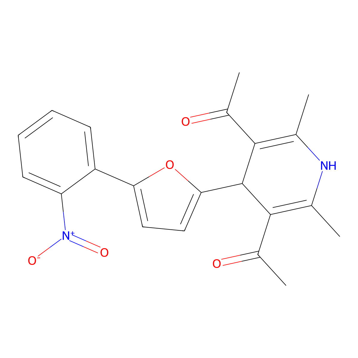 1-[5-Acetyl-2,6-dimethyl-4-[5-(2-nitrophenyl)furan-2-yl]-1,4-dihydropyridin-3-yl]ethanone molecular structure, CAS 373616-60-5