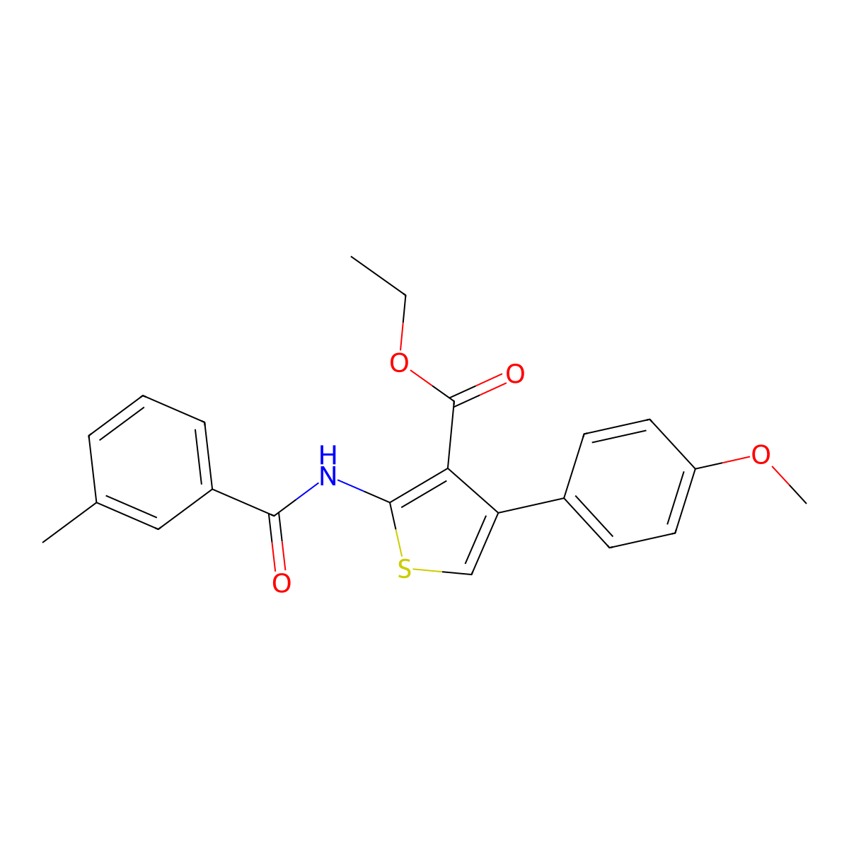 Ethyl 4-(4-methoxyphenyl)-2-(3-methylbenzamido)thiophene-3-carboxylate molecular structure, CAS 373617-21-1