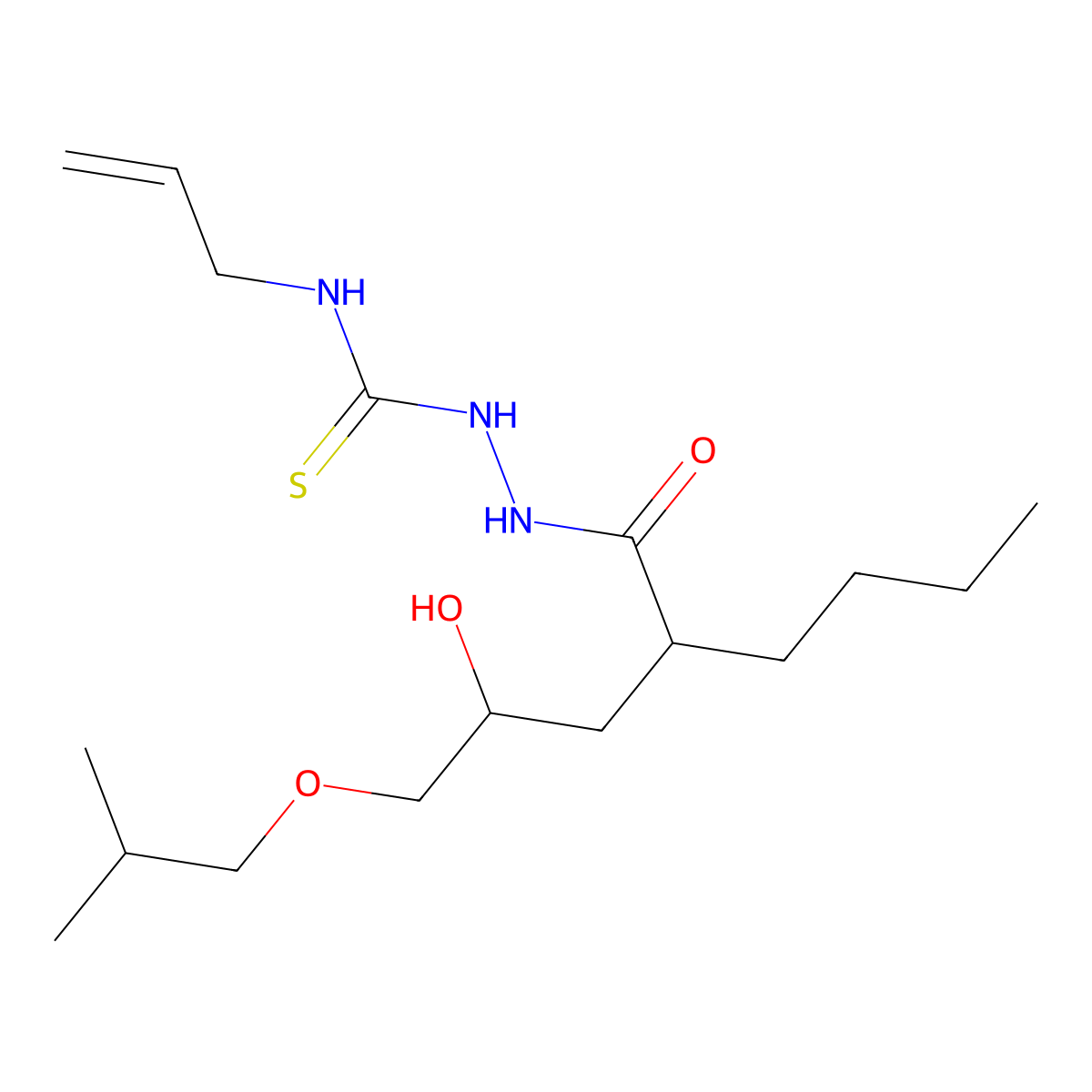1-[2-[2-Hydroxy-3-(2-methylpropoxy)propyl]hexanoylamino]-3-prop-2-enylthiourea molecular structure, CAS 373617-31-3
