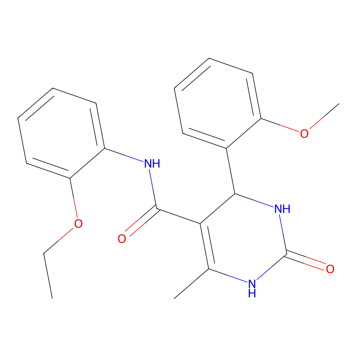 N-(2-ethoxyphenyl)-4-(2-methoxyphenyl)-6-methyl-2-oxo-1,2,3,4-tetrahydropyrimidine-5-carboxamide molecular structure, CAS 373618-14-5