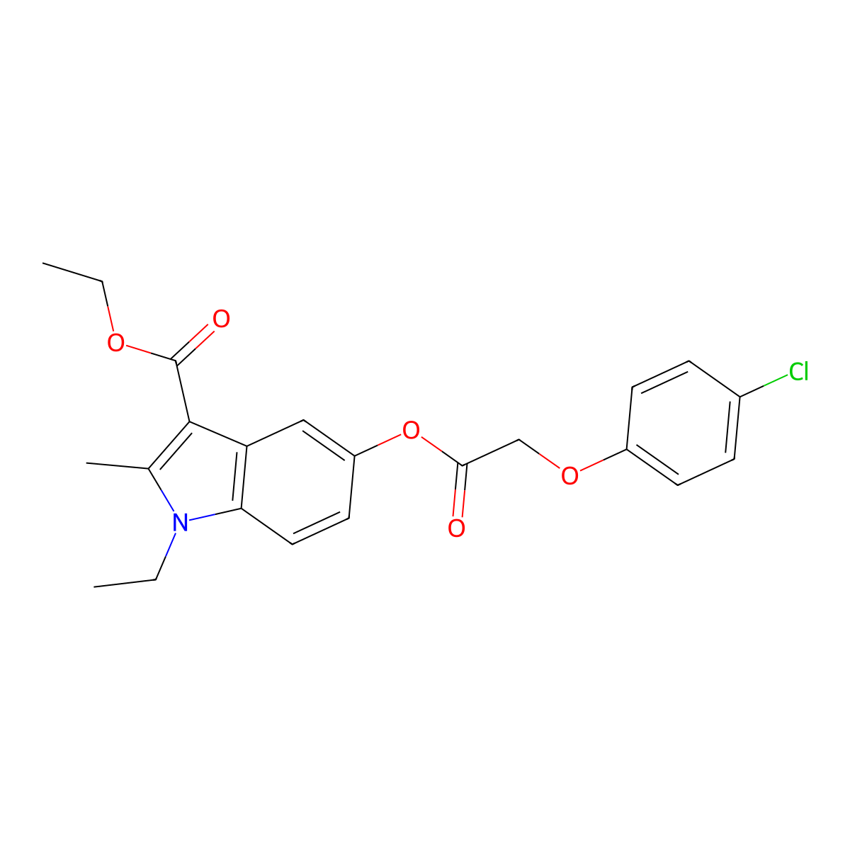 ethyl 5-{[(4-chlorophenoxy)acetyl]oxy}-1-ethyl-2-methyl-1H-indole-3-carboxylate molecular structure, CAS 373618-22-5
