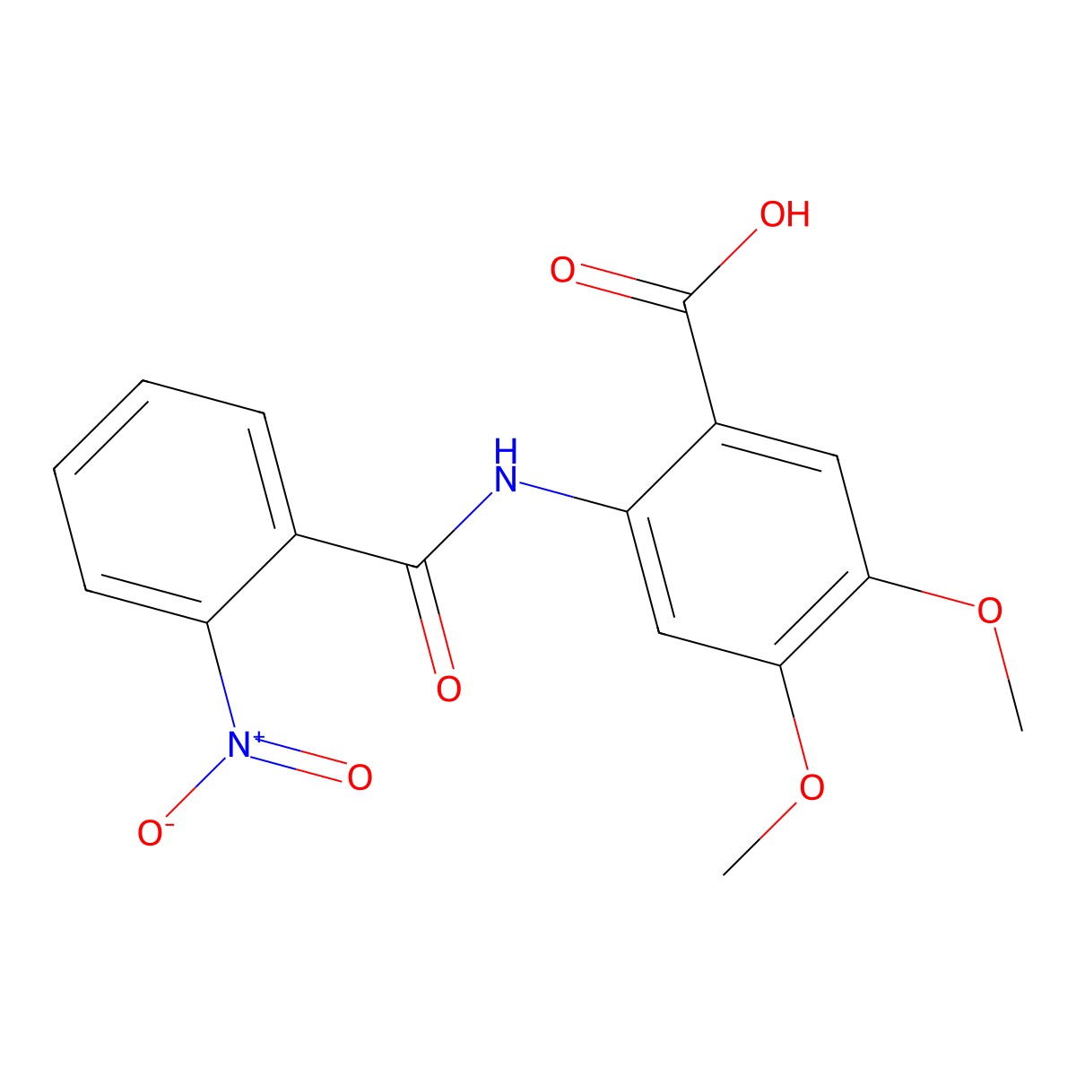4,5-Dimethoxy-2-[(2-nitrobenzoyl)amino]benzoic acid molecular structure, CAS 373618-59-8