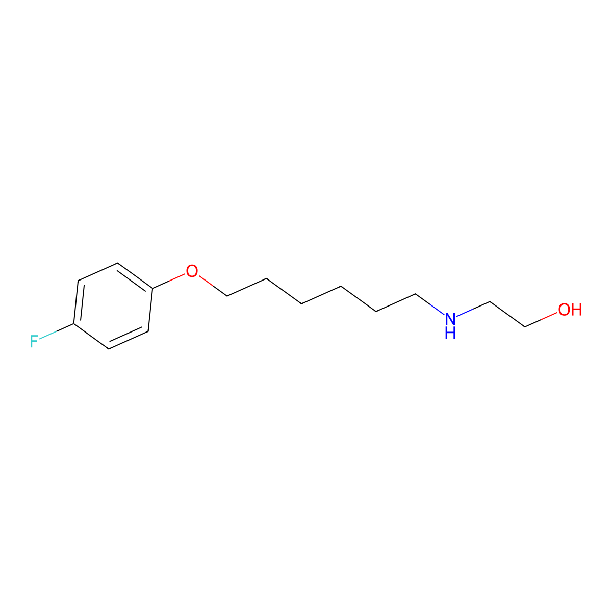 2-[6-(4-Fluorophenoxy)hexylamino]ethanol molecular structure, CAS 373618-70-3