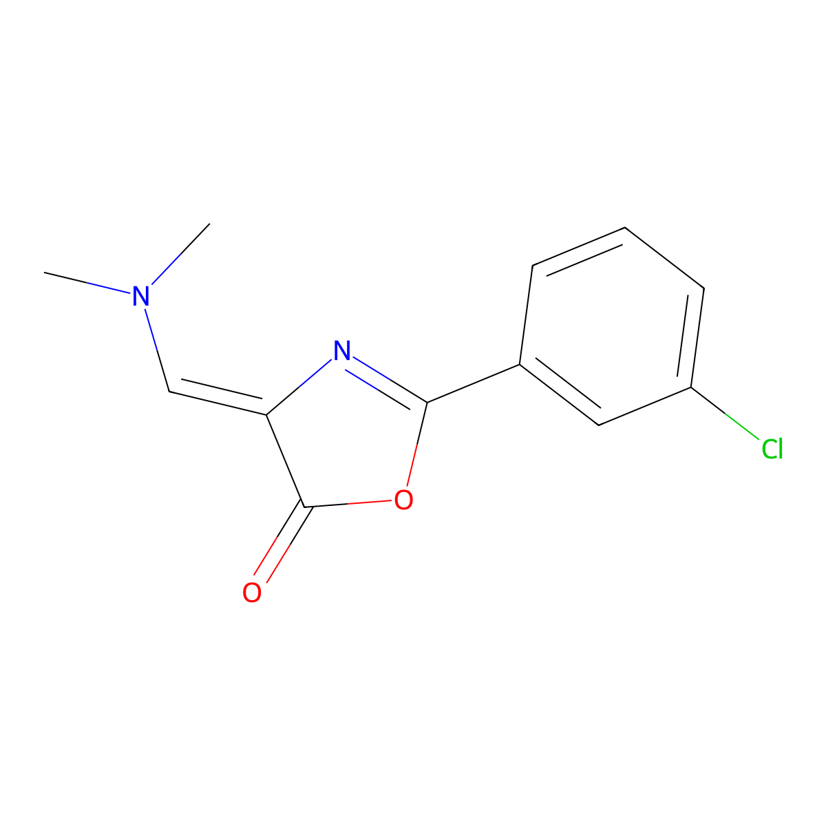 2-(3-chloro-phenyl)-4-dimethylaminomethylene-4H-oxazol-5-one molecular structure, CAS 373618-95-2