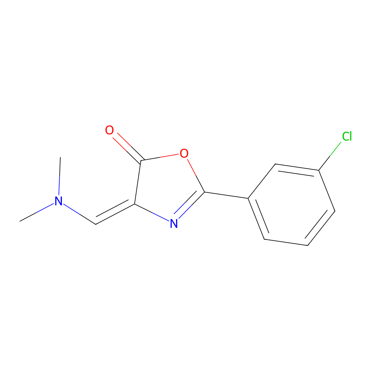 2-(3-chloro-phenyl)-4-dimethylaminomethylene-4H-oxazol-5-one molecular structure, CAS 373618-95-2