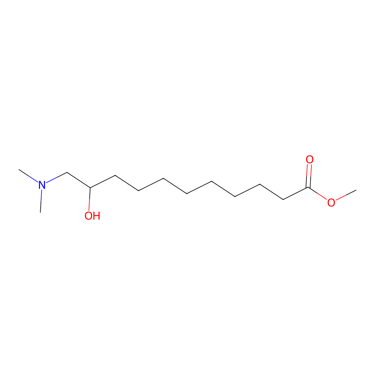 Methyl 11-(dimethylamino)-10-hydroxyundecanoate molecular structure, CAS 373619-08-0