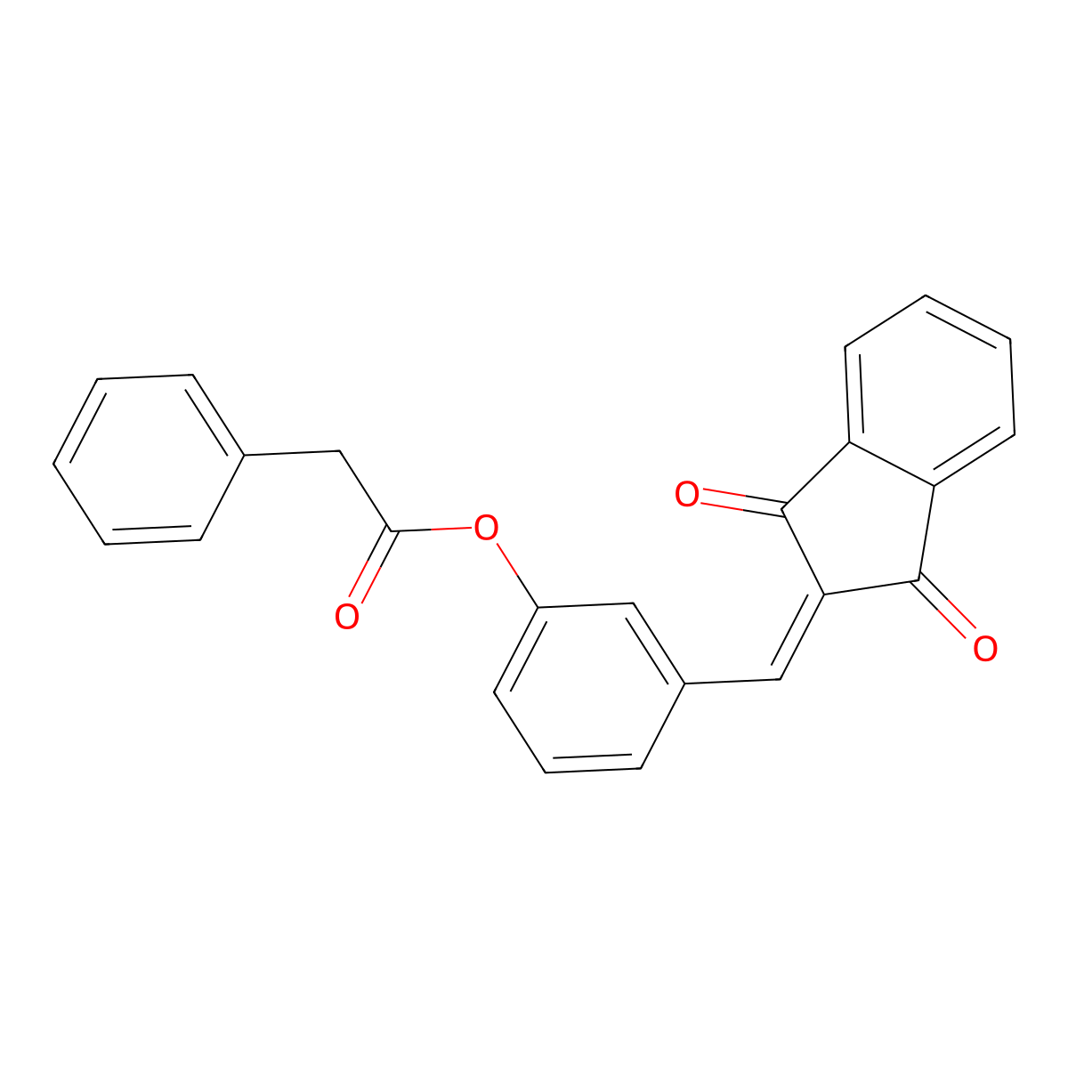 3-[(1,3-dioxo-1,3-dihydro-2H-inden-2-ylidene)methyl]phenyl phenylacetate molecular structure, CAS 373619-47-7