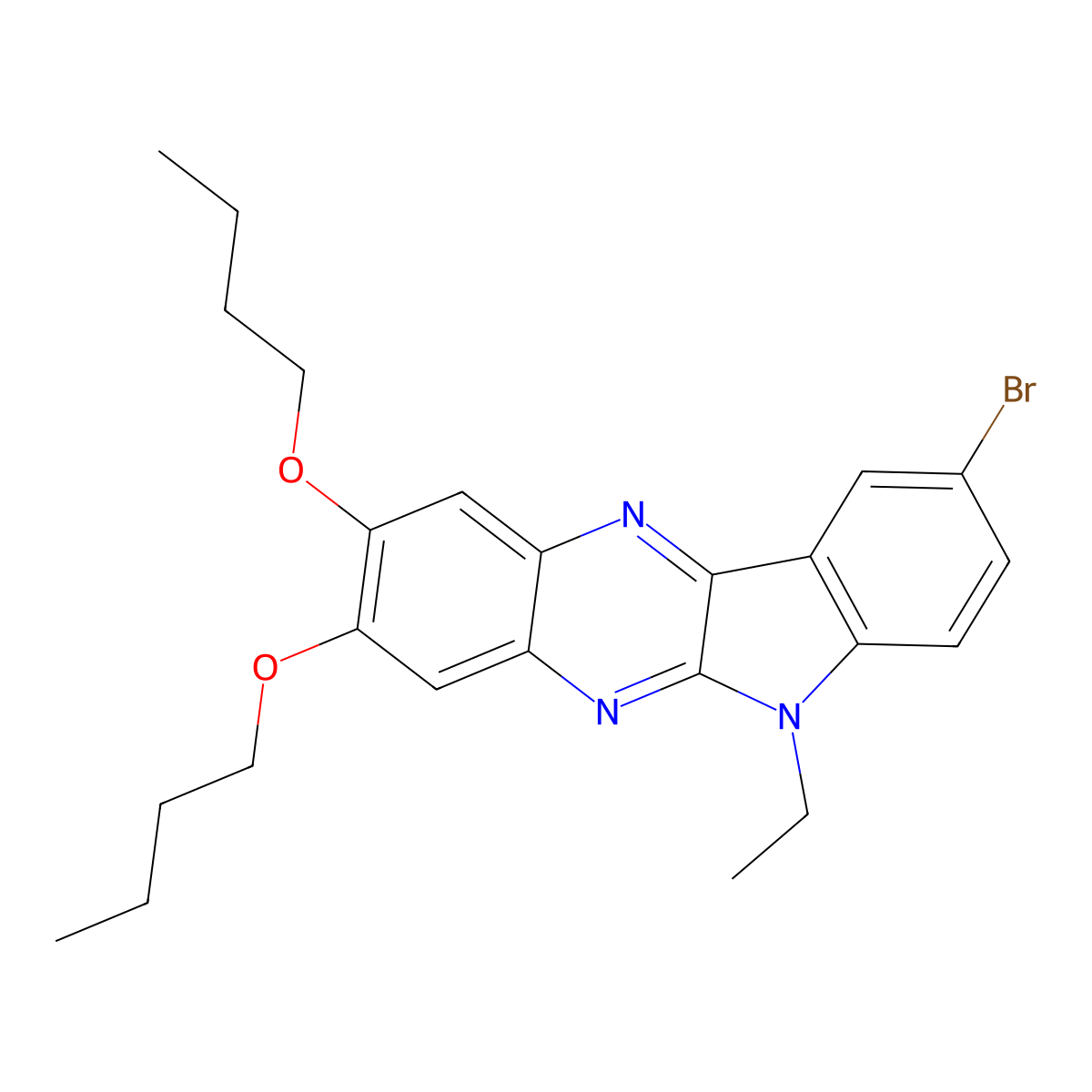 9-bromo-2,3-dibutoxy-6-ethyl-6H-indolo[2,3-b]quinoxaline molecular structure, CAS 373619-68-2