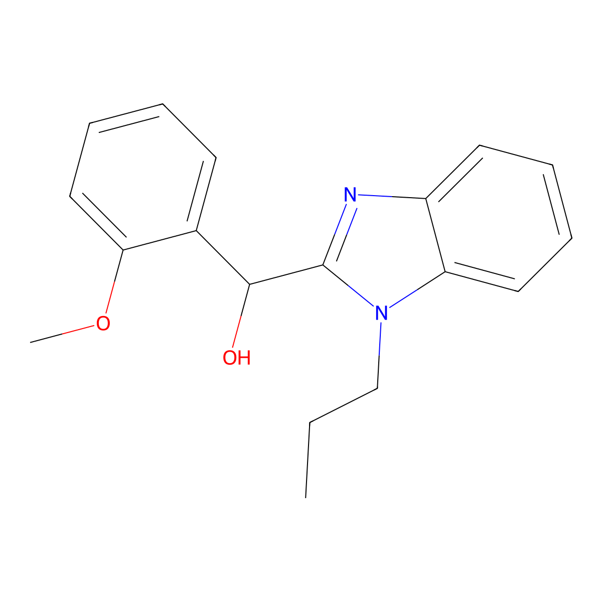 (2-Methoxyphenyl)-(1-propylbenzimidazol-2-yl)methanol molecular structure, CAS 373619-80-8