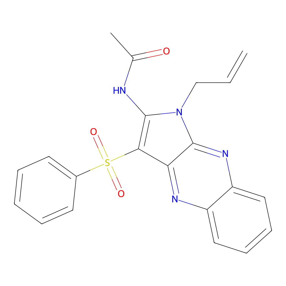 N-[3-(benzenesulfonyl)-1-prop-2-enylpyrrolo[3,2-b]quinoxalin-2-yl]acetamide molecular structure, CAS 373619-93-3