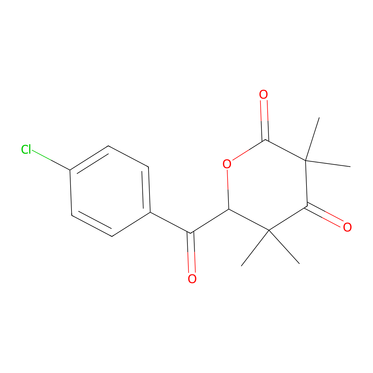 6-(4-Chlorobenzoyl)-3,3,5,5-tetramethyldihydro-2H-pyran-2,4(3H)-dione molecular structure, CAS 373643-97-1