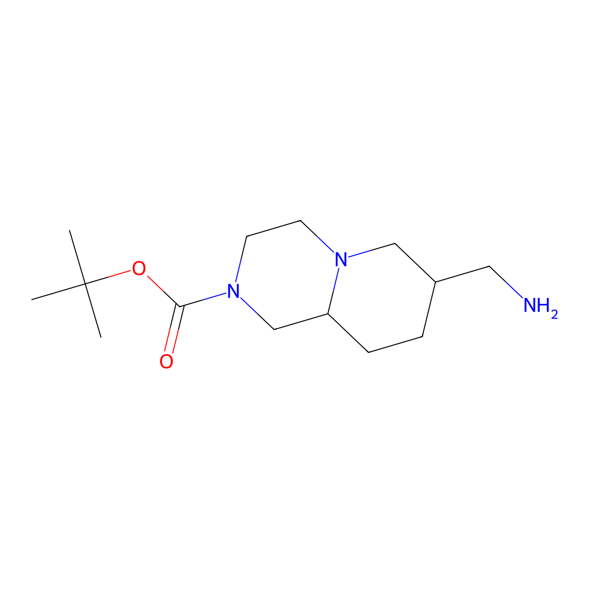 (7R,9AR)-Tert-butyl 7-(aminomethyl)hexahydro-1H-pyrido[1,2-A]pyrazine-2(6H)-carboxylate molecular structure, CAS 373646-56-1