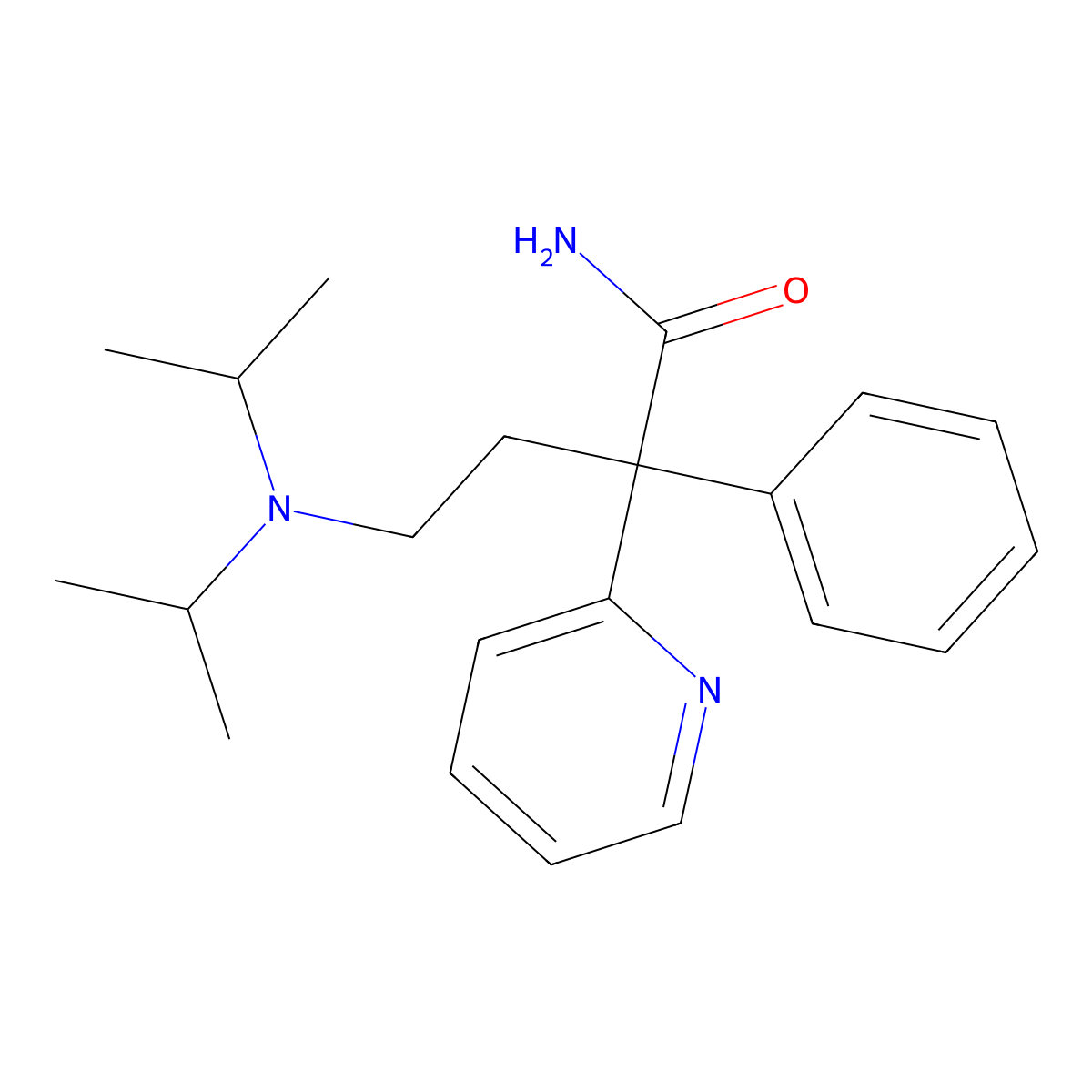 Disopyramide molecular structure, CAS 3737-09-5