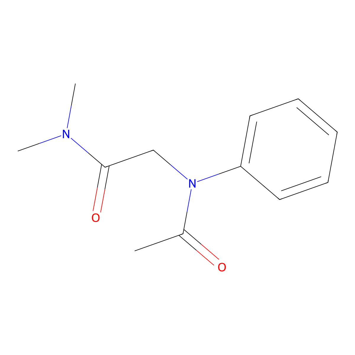 Phenylacetylglycine Dimethylamide molecular structure, CAS 3738-06-5