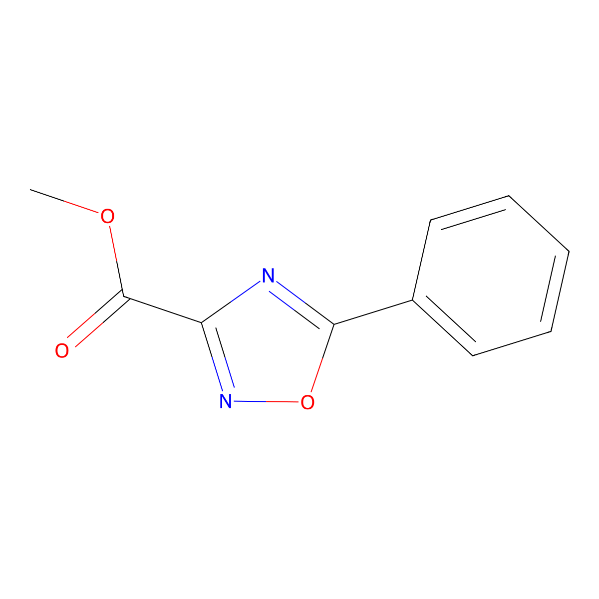 Methyl 5-phenyl-1,2,4-oxadiazole-3-carboxylate molecular structure, CAS 37384-61-5