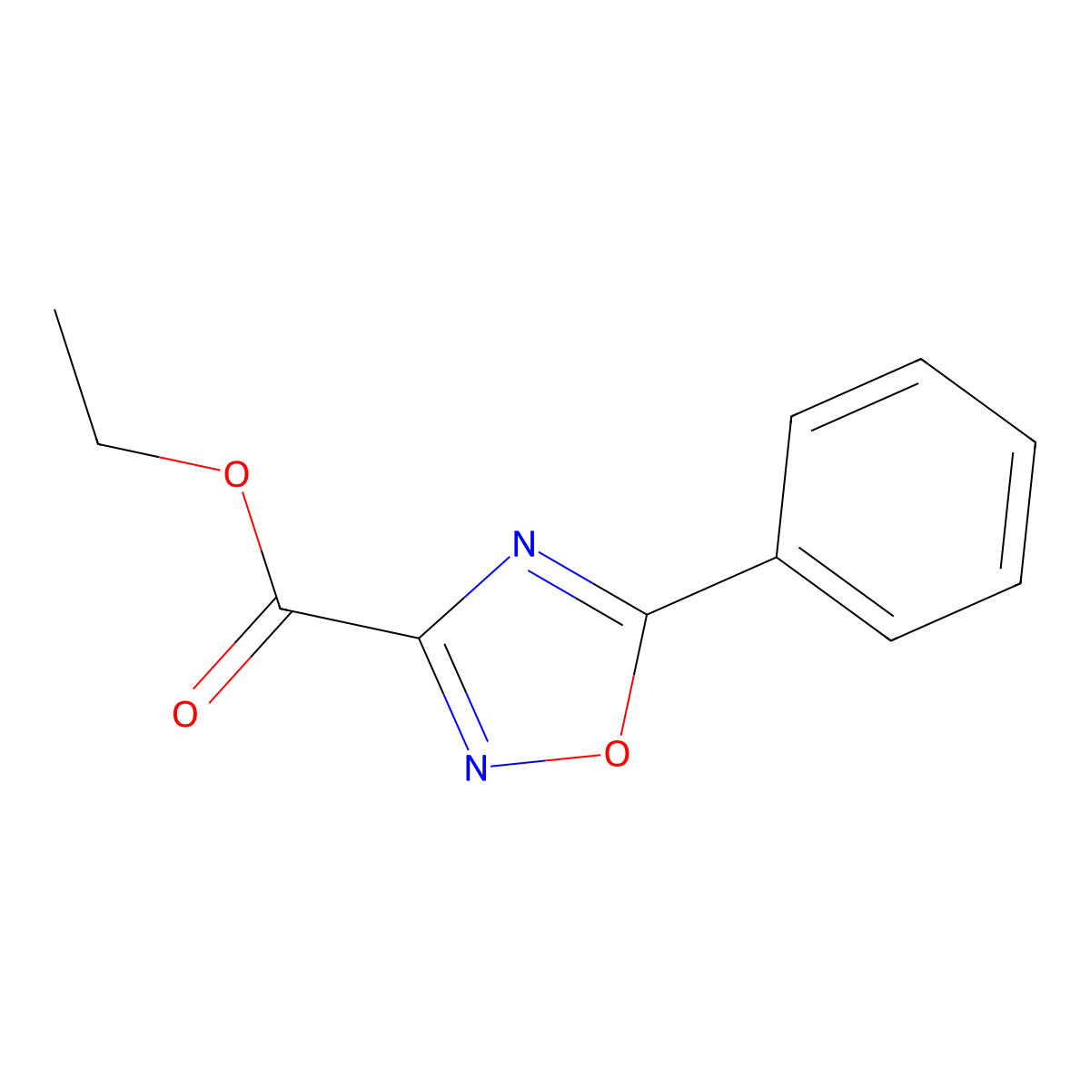 5-Phenyl-(1,2,4)oxadiazole-3-carboxylic acid ethyl ester molecular structure, CAS 37384-62-6
