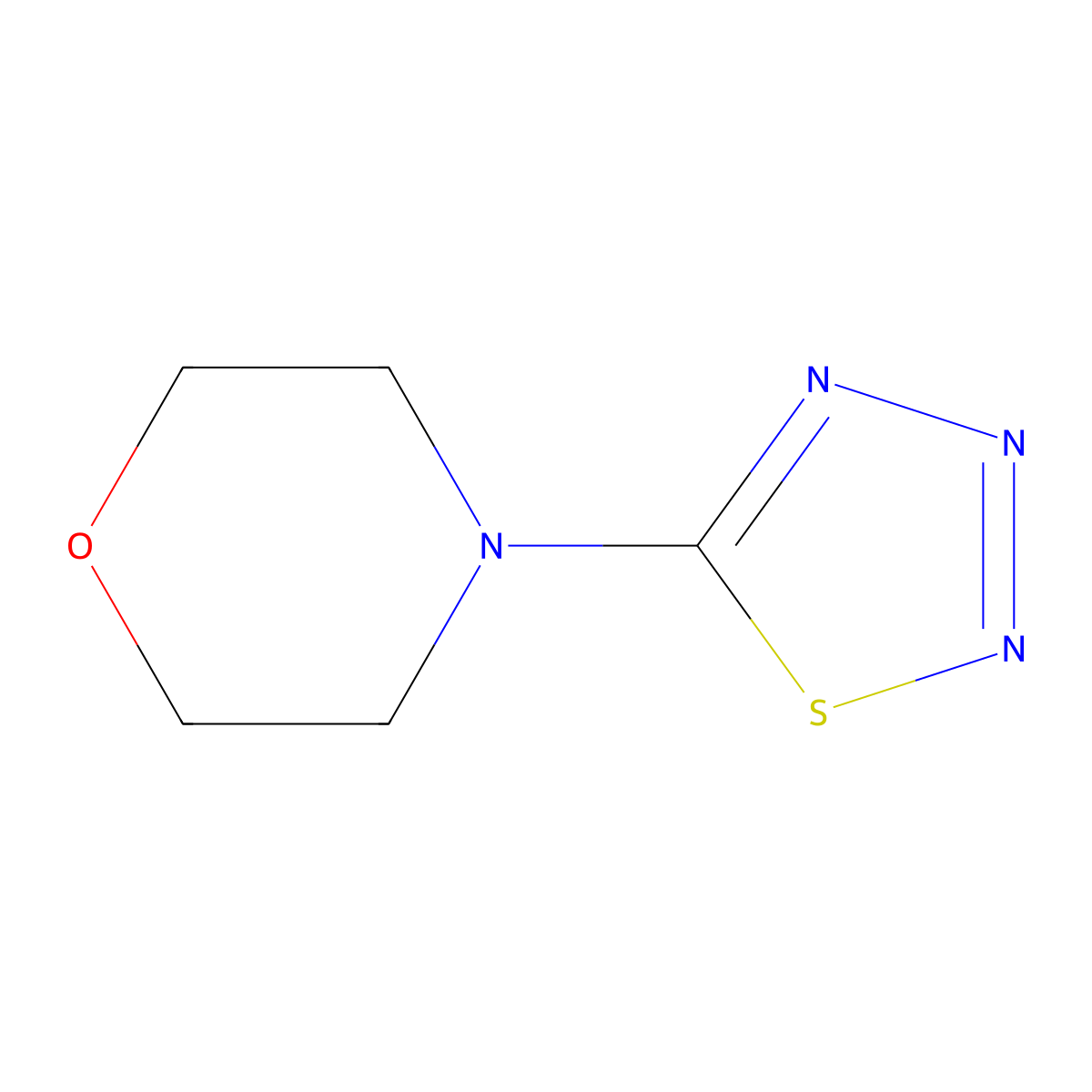 5-Morpholino-1,2,3,4-thiatriazole molecular structure, CAS 3739-70-6