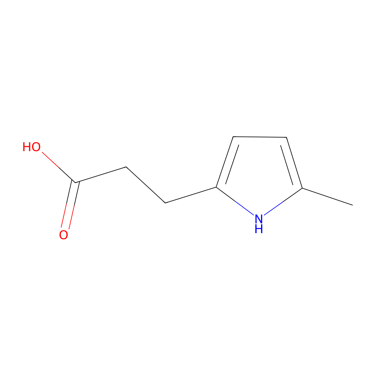 3-(5-methyl-1H-pyrrol-2-yl)propanoic acid molecular structure, CAS 37392-55-5