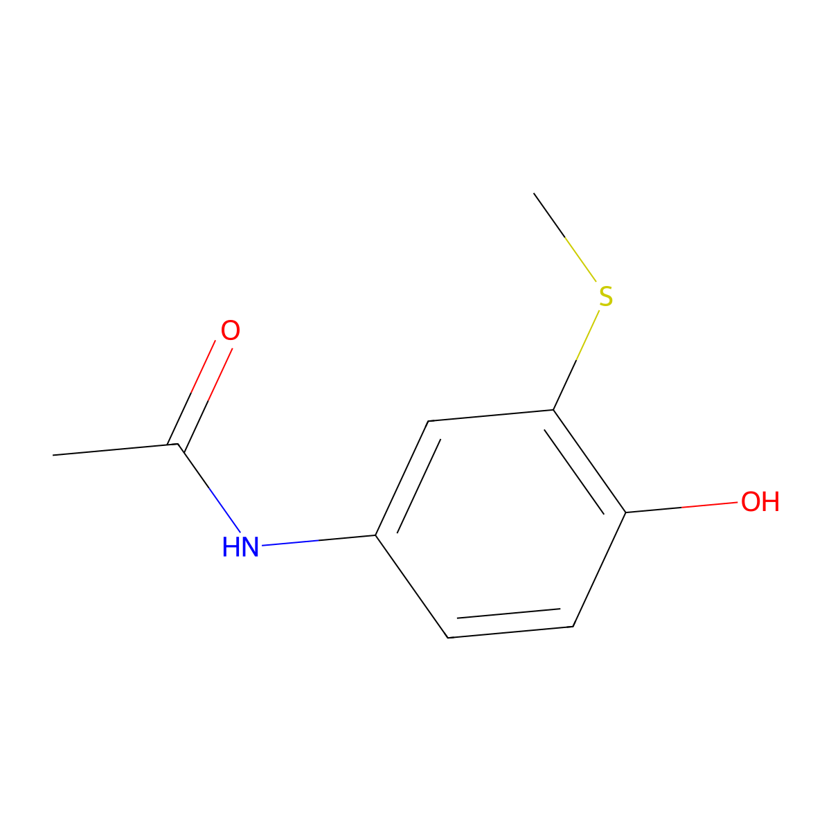 N-(4-Hydroxy-3-(methylthio)phenyl)acetamide molecular structure, CAS 37398-23-5