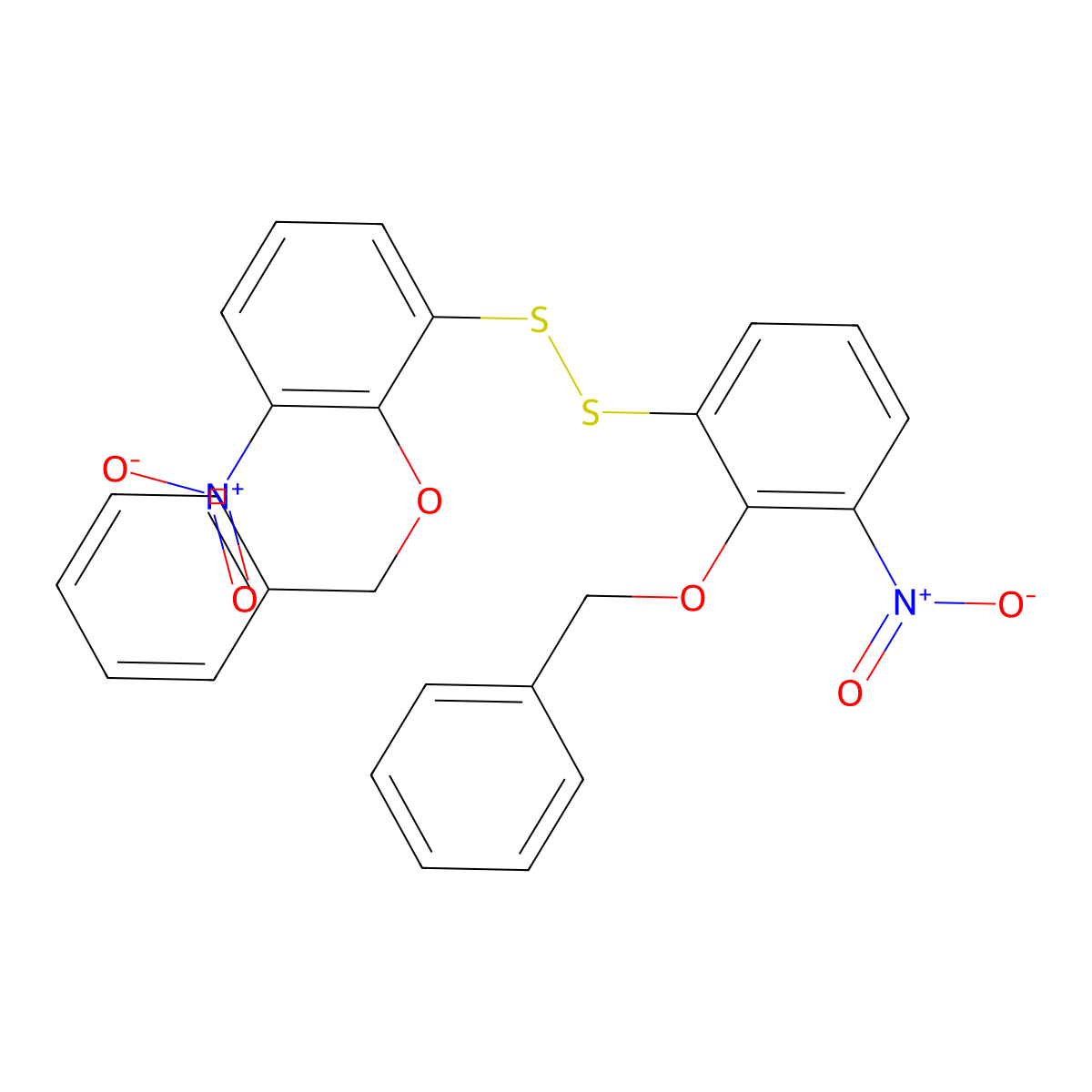Bis(2-benzyloxy-3-nitrophenyl)disulfide molecular structure, CAS 37398-25-7