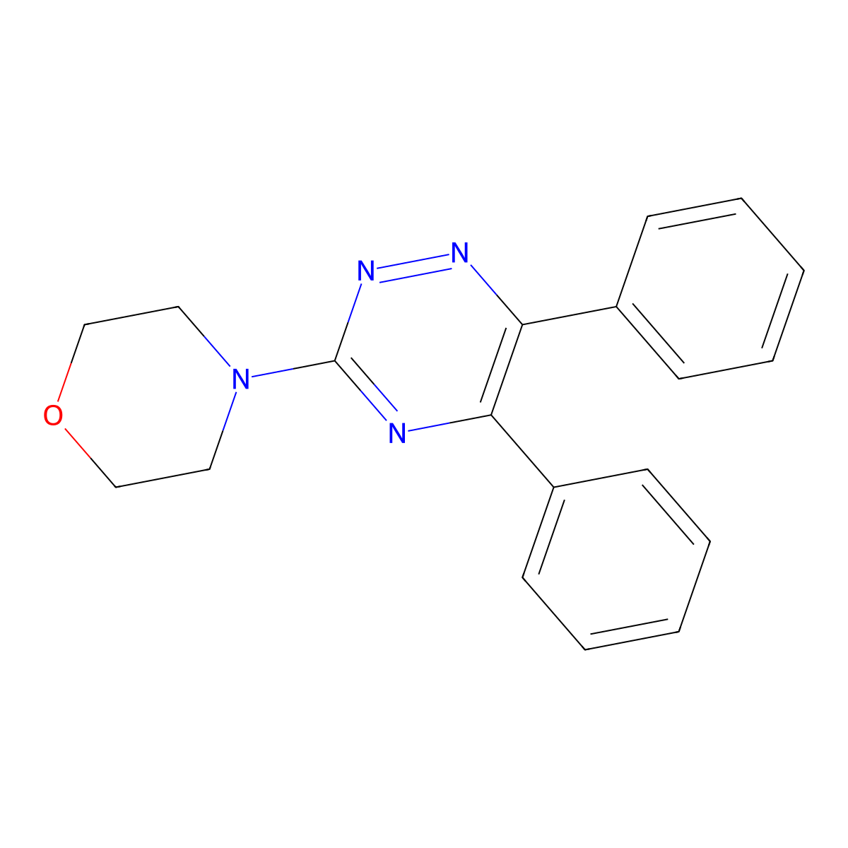 4-(5,6-Diphenyl-1,2,4-triazin-3-yl)morpholine molecular structure, CAS 37398-96-2