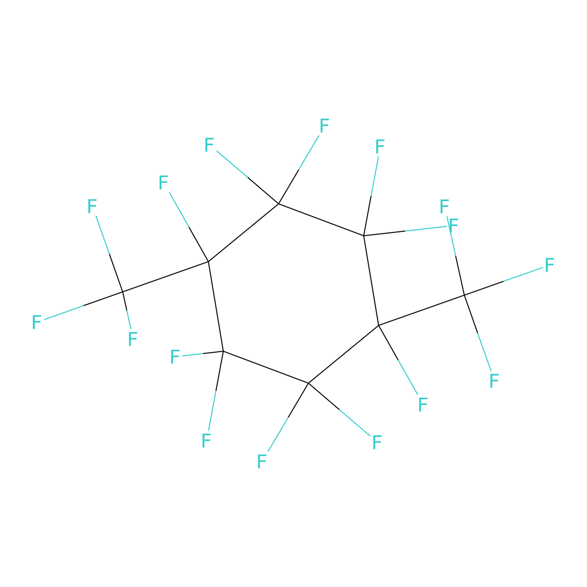 1,1,2,2,3,4,4,5,5,6-Decafluoro-3,6-bis(trifluoromethyl)cyclohexane molecular structure, CAS 374-77-6