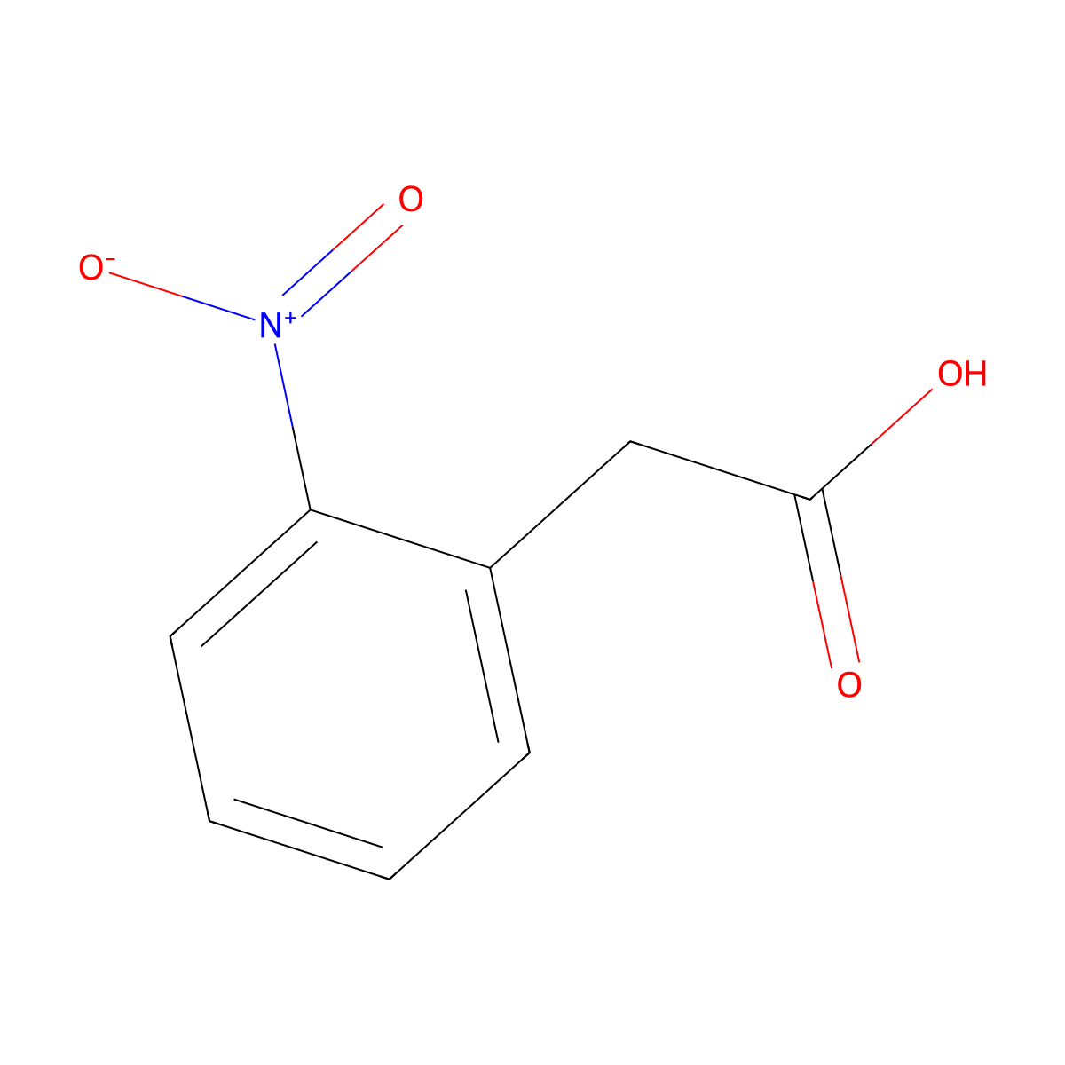 (2-Nitrophenyl)acetic acid molecular structure, CAS 3740-52-1