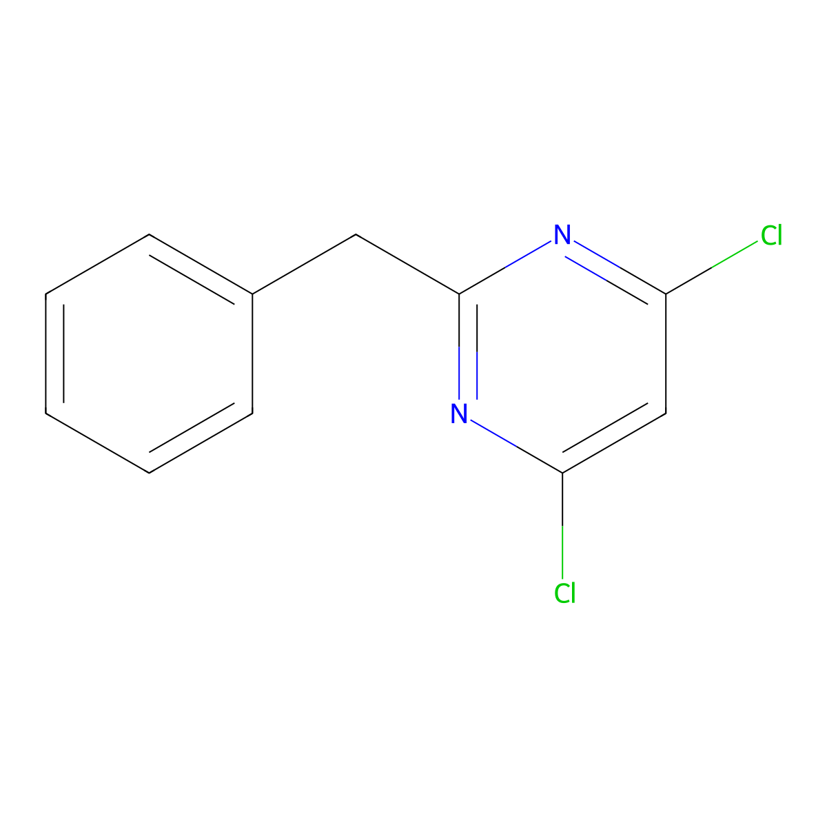 2-Benzyl-4,6-dichloropyrimidine molecular structure, CAS 3740-82-7