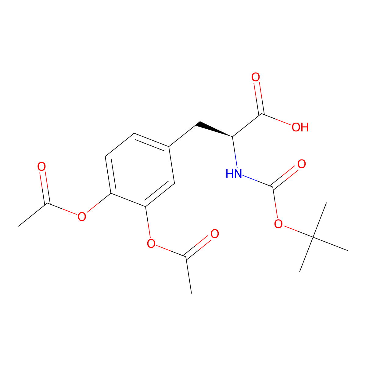 O-Acetyl-3-(acetyloxy)-N-Boc-L-tyrosine molecular structure, CAS 37402-63-4