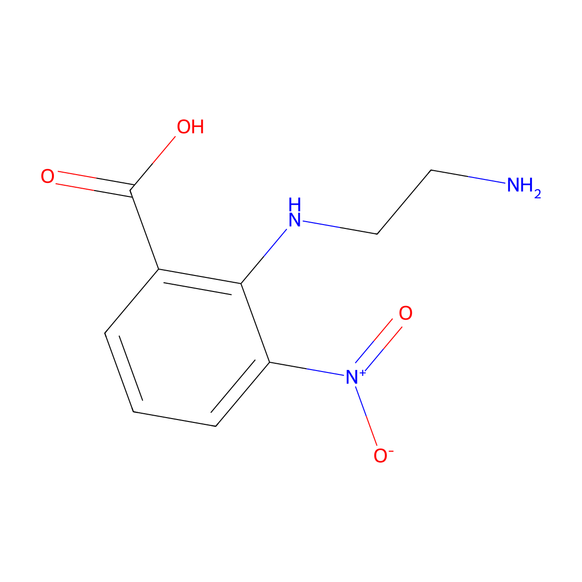 2((2-Aminoethyl)amino)-3-nitrobenzoic acid molecular structure, CAS 374063-88-4