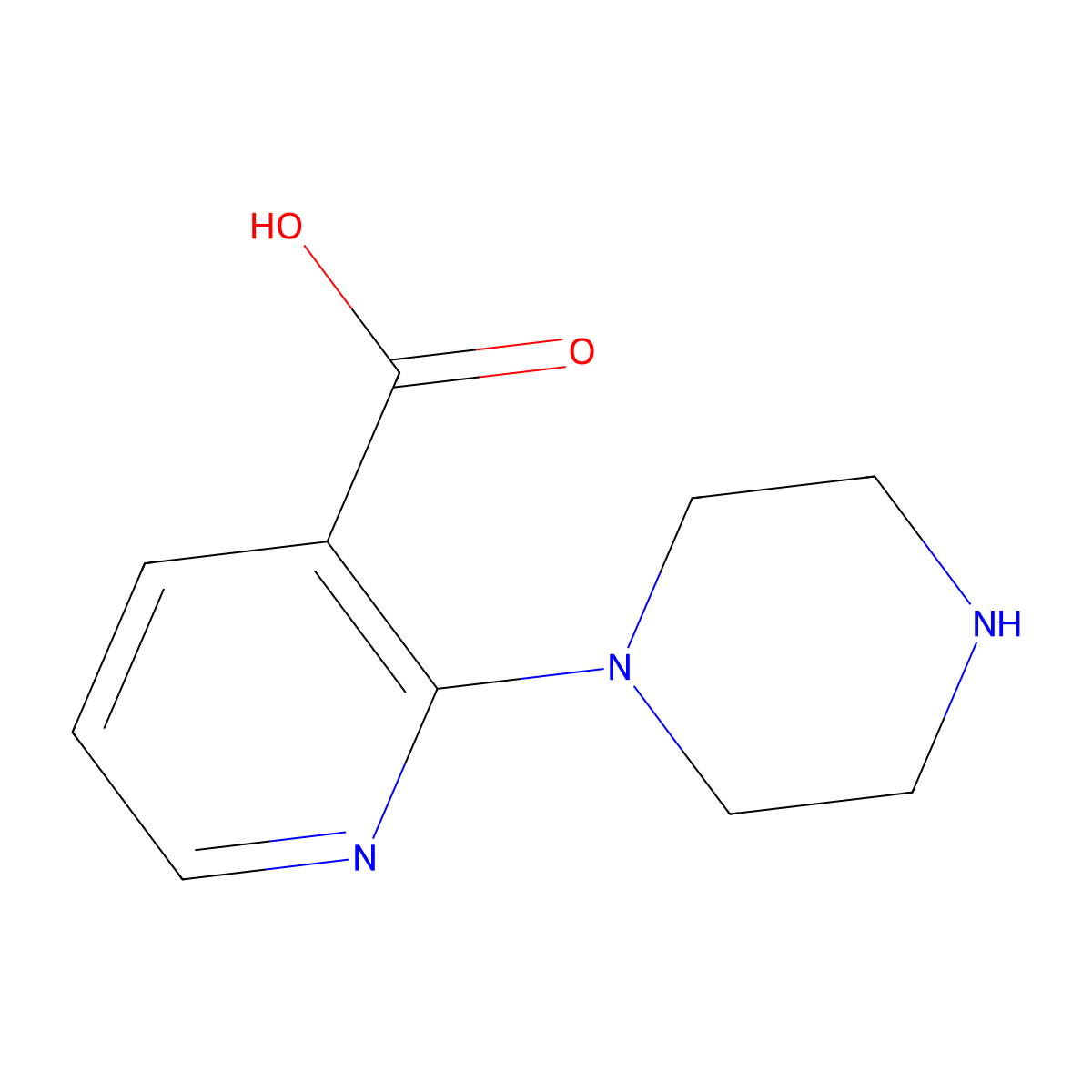 2-Piperazin-1-ylnicotinic acid molecular structure, CAS 374063-94-2