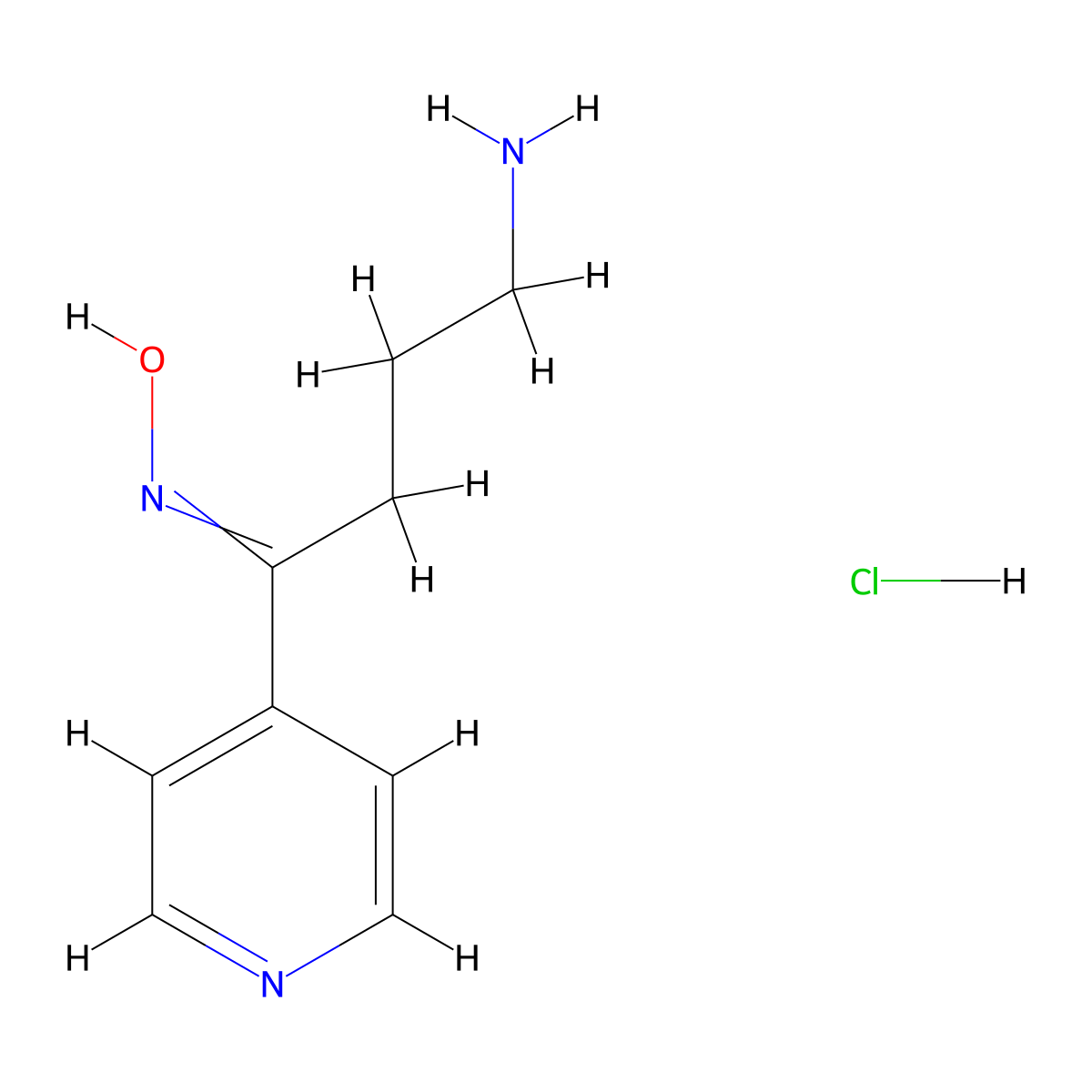 N-(4-amino-1-pyridin-4-ylbutylidene)hydroxylamine;hydrochloride molecular structure, CAS 374063-98-6