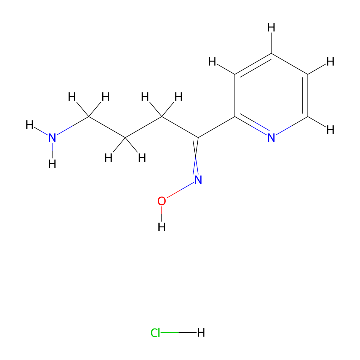 N-(4-Amino-1-pyridin-2-ylbutylidene)hydroxylamine;hydrochloride molecular structure, CAS 374064-00-3