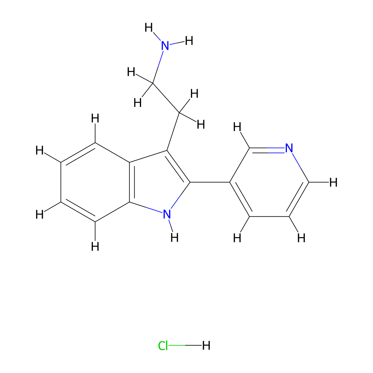 2-(2-(Pyridin-3-yl)-1h-indol-3-yl)ethanamine hydrochloride molecular structure, CAS 374064-07-0