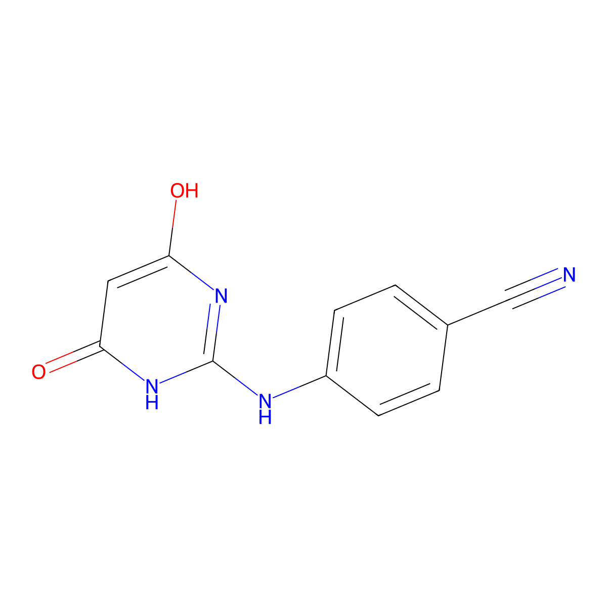 4-((4,6-Dihydroxypyrimidin-2-yl)amino)benzonitrile molecular structure, CAS 374067-80-8