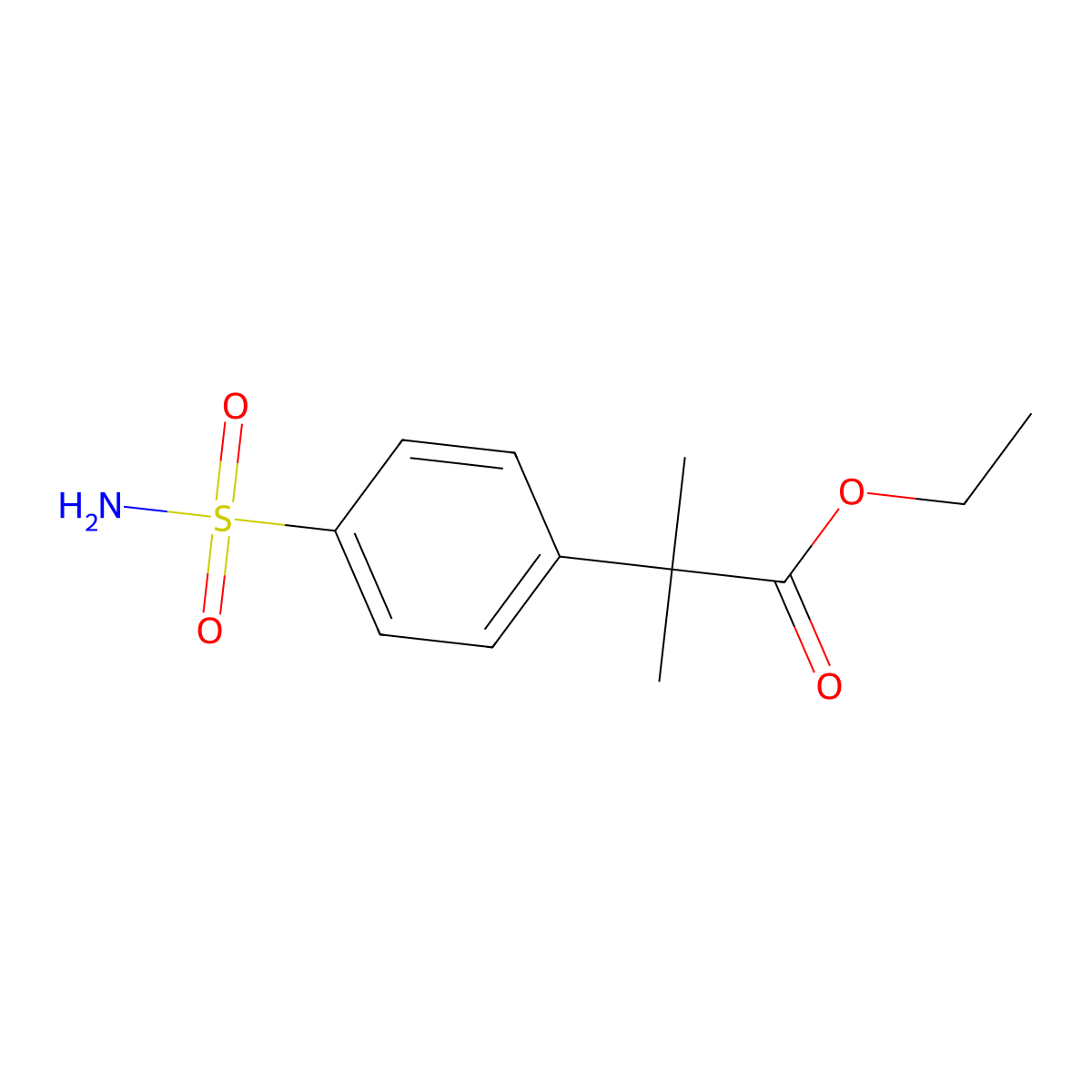 Ethyl 2-Methyl-2-(4-sulfamoylphenyl)propionate molecular structure, CAS 374067-94-4