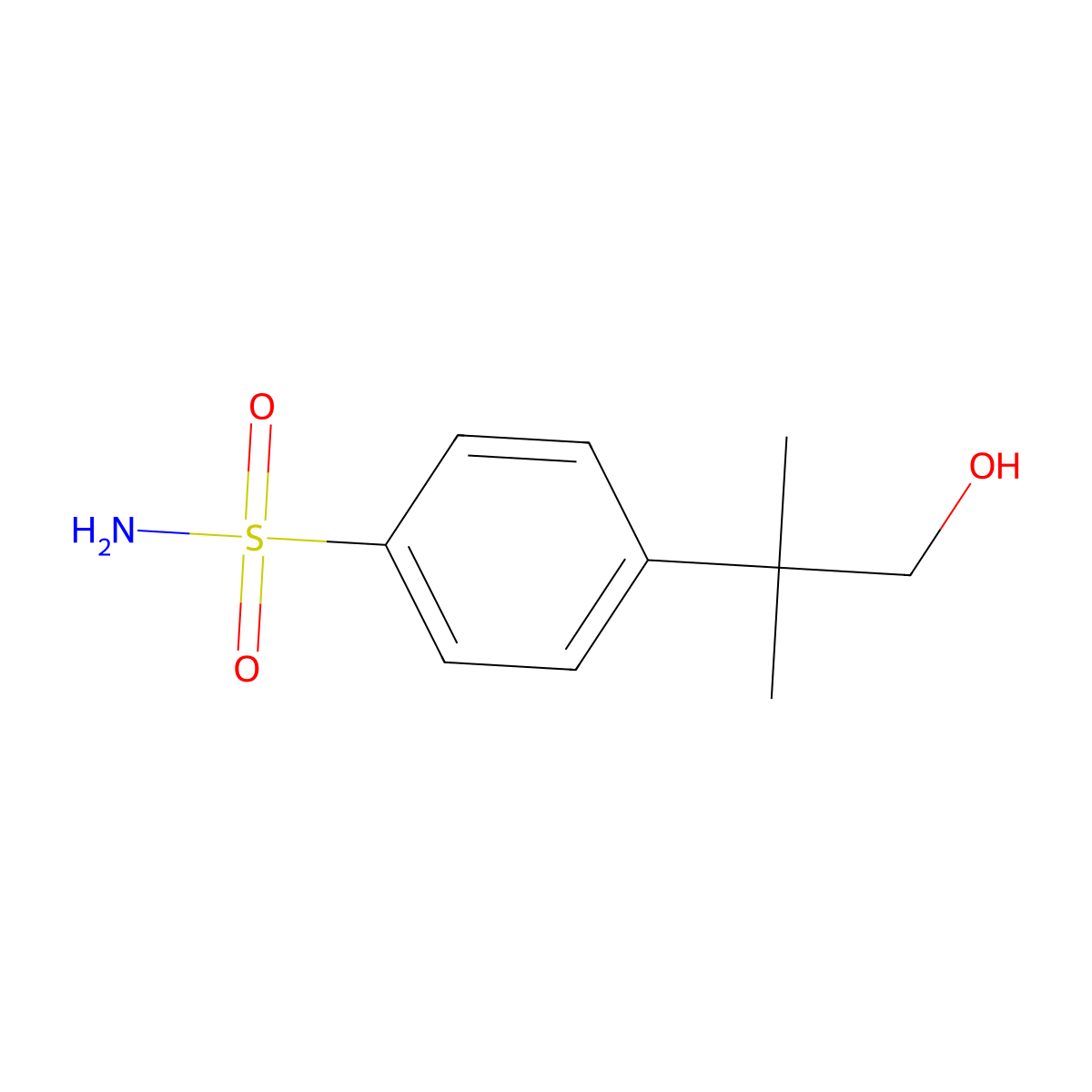 4-(1-Hydroxy-2-methylpropan-2-yl)benzene-1-sulfonamide molecular structure, CAS 374067-96-6